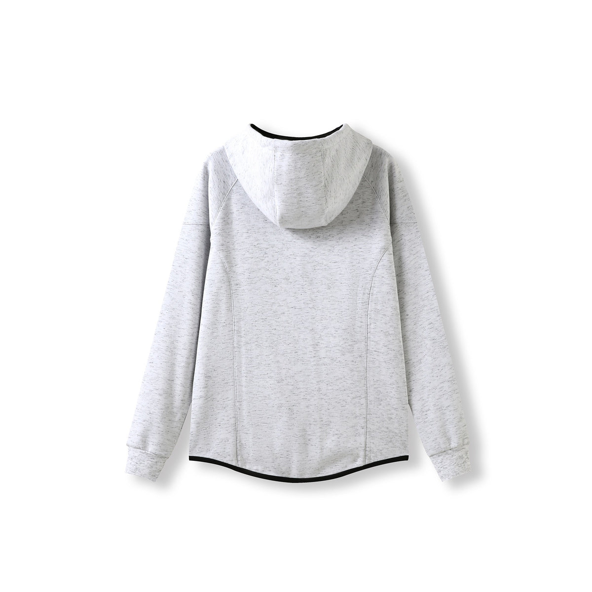 Womens/junior 320gsm Soft cotton/bonded polar fleece Hoodie - White Marl - Back