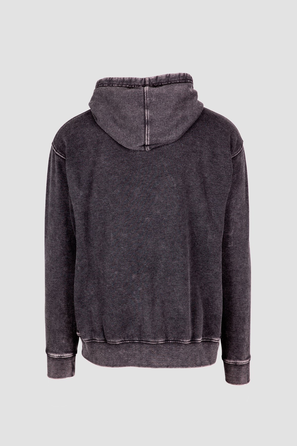 Men's Stone Wash Fleece Hoodie - Black - Back