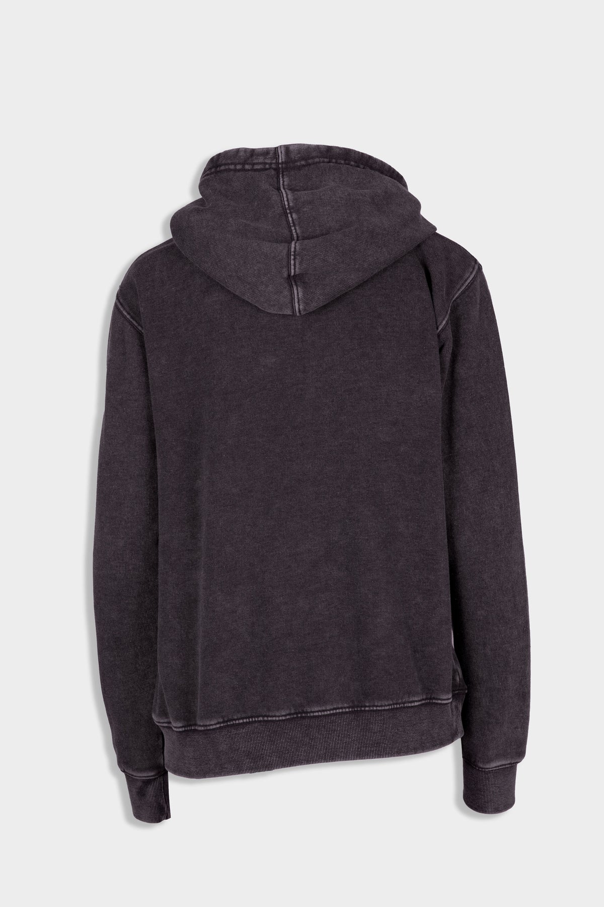 Womens'/Junior's  Stone Wash Fleece Hoodie - Black - Back