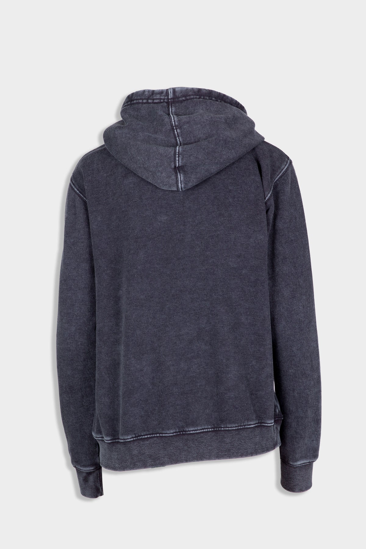 Womens'/Junior's  Stone Wash Fleece Hoodie - Navy Blue - Back