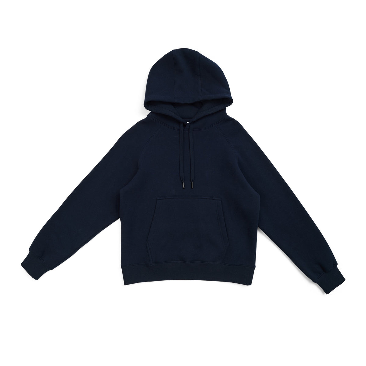Womens/Junior Cotton Care Kangaroo Pocket Hoodie - Navy Blue - Front