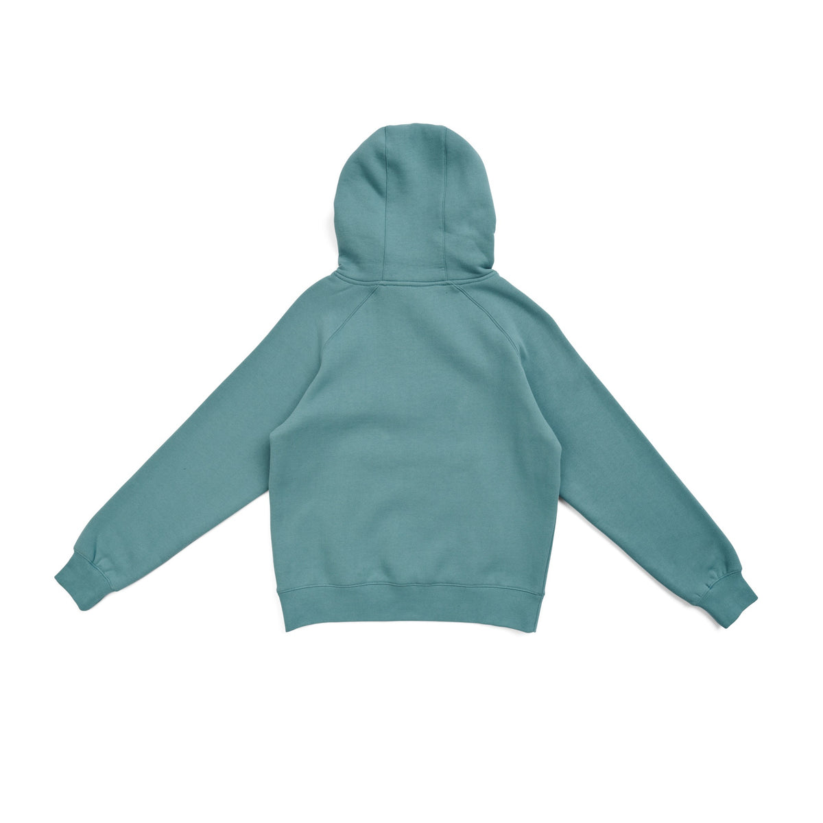 Womens/Junior Cotton Care Kangaroo Pocket Hoodie - Slate Green - Back