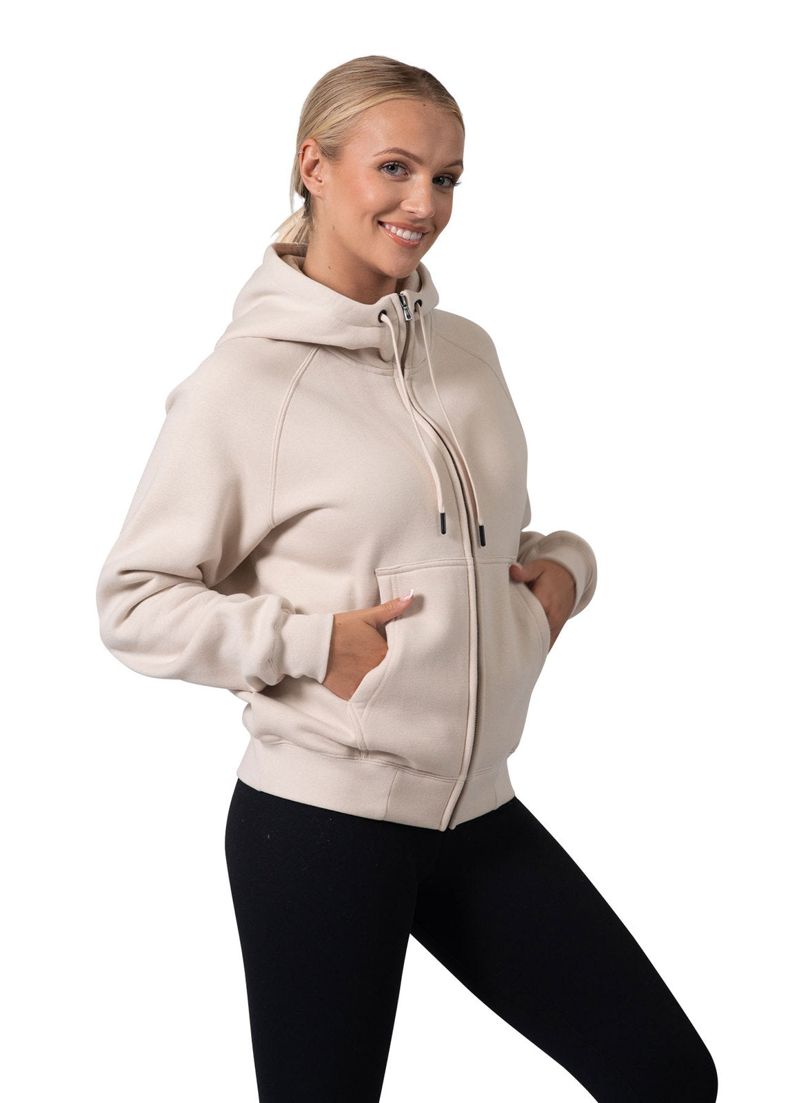 Womens/Junior' Cotton Care Kangaroo Pocket Zipper Hoodie - view