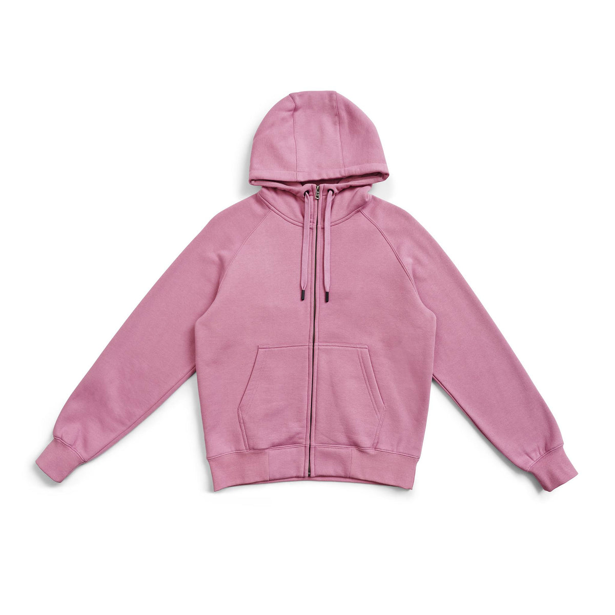 Womens/Junior' Cotton Care Kangaroo Pocket Zipper Hoodie - Cool Pink - Front