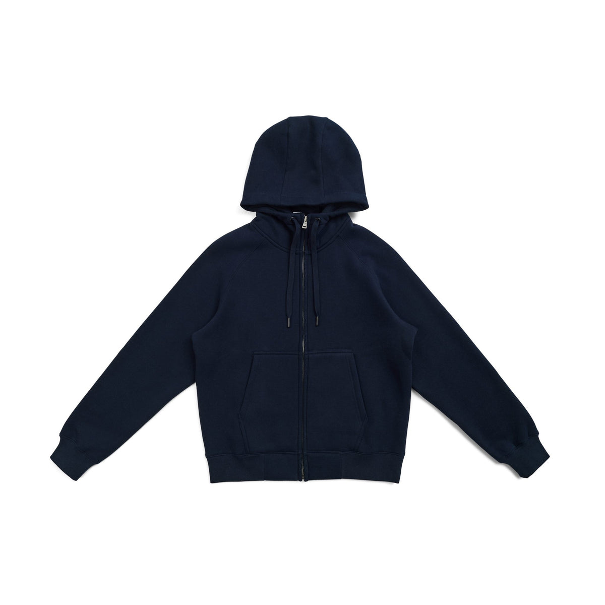 Womens/Junior' Cotton Care Kangaroo Pocket Zipper Hoodie - Navy Blue - Front