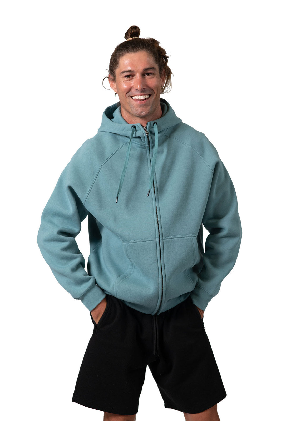 Mens' Cotton Care Kangaroo Pocket Zipper Hoodie - view