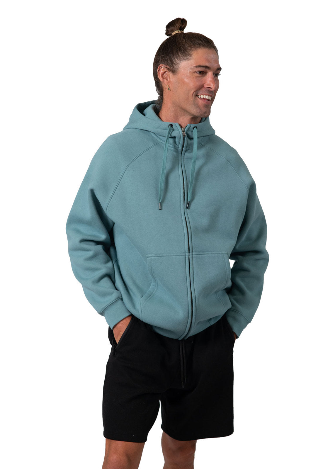 Mens' Cotton Care Kangaroo Pocket Zipper Hoodie - view