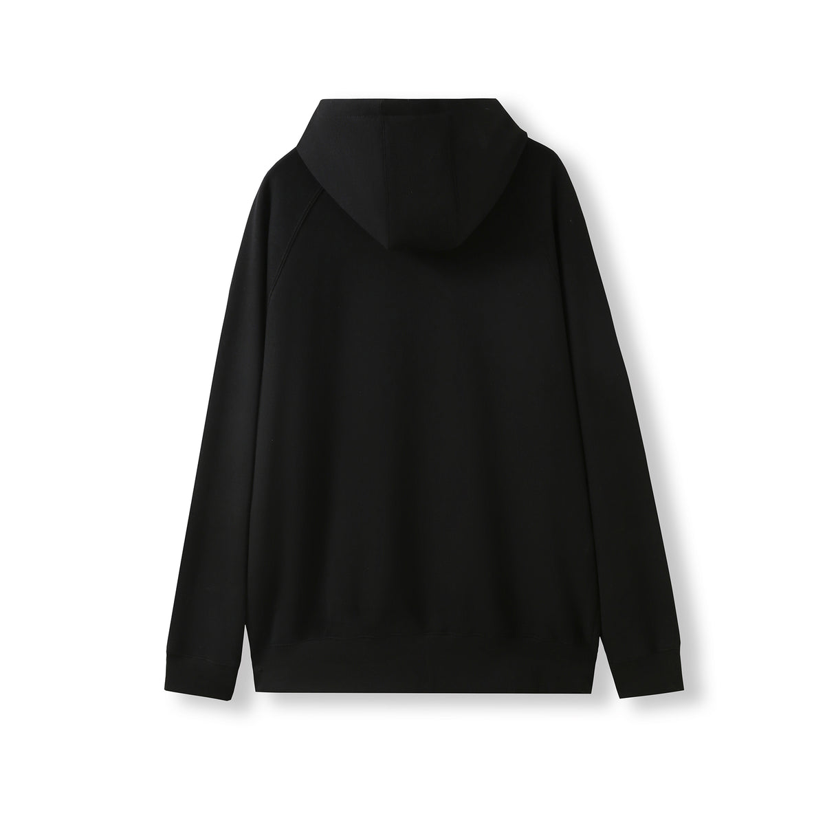 Mens' Cotton Care Kangaroo Pocket Zipper Hoodie - Black - Back