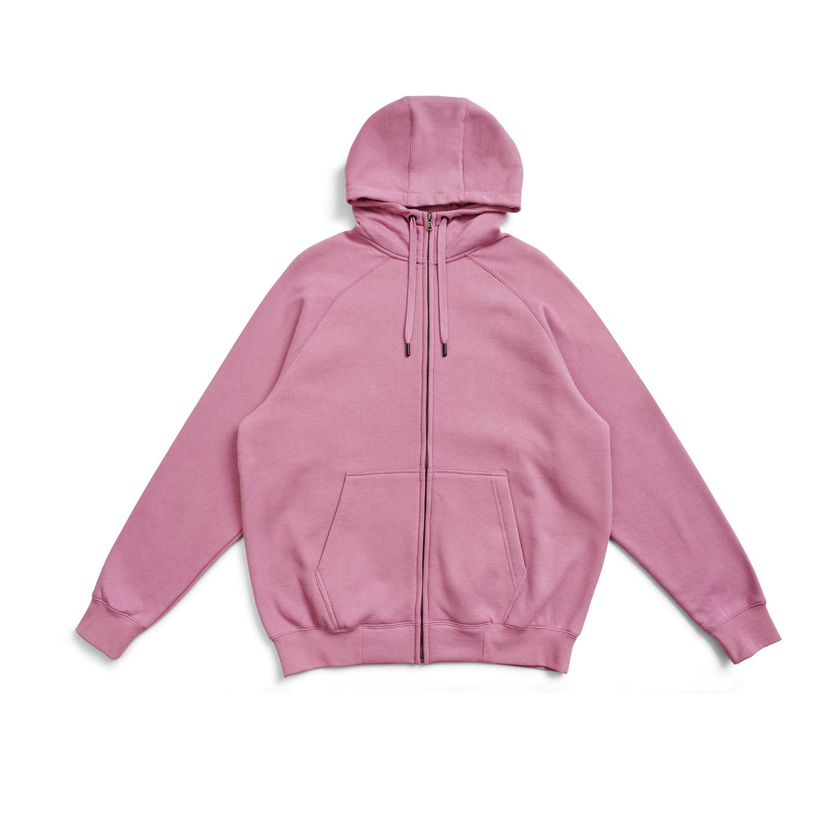 Mens' Cotton Care Kangaroo Pocket Zipper Hoodie - Cool Pink - Front