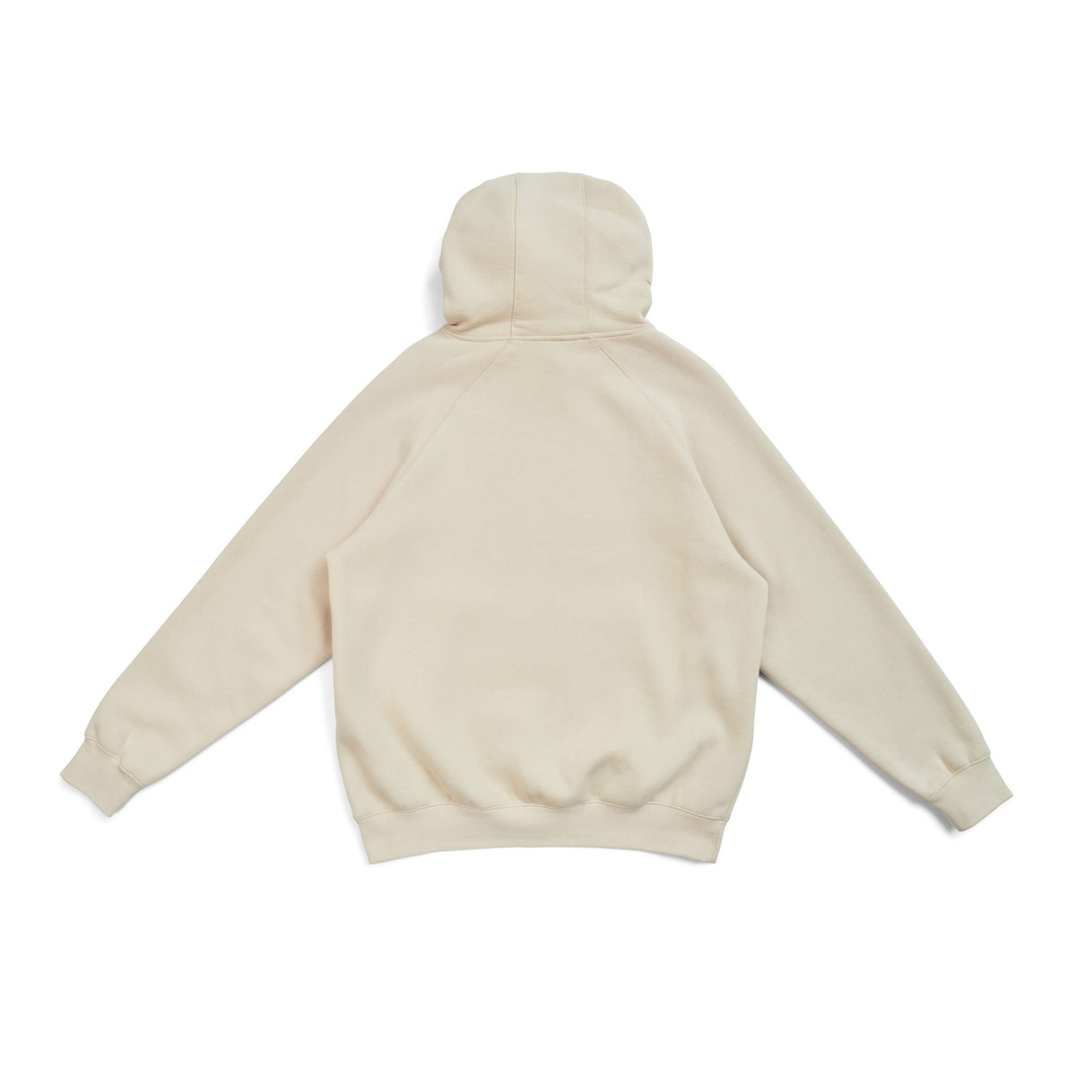 Mens' Cotton Care Kangaroo Pocket Zipper Hoodie - Natural - Back