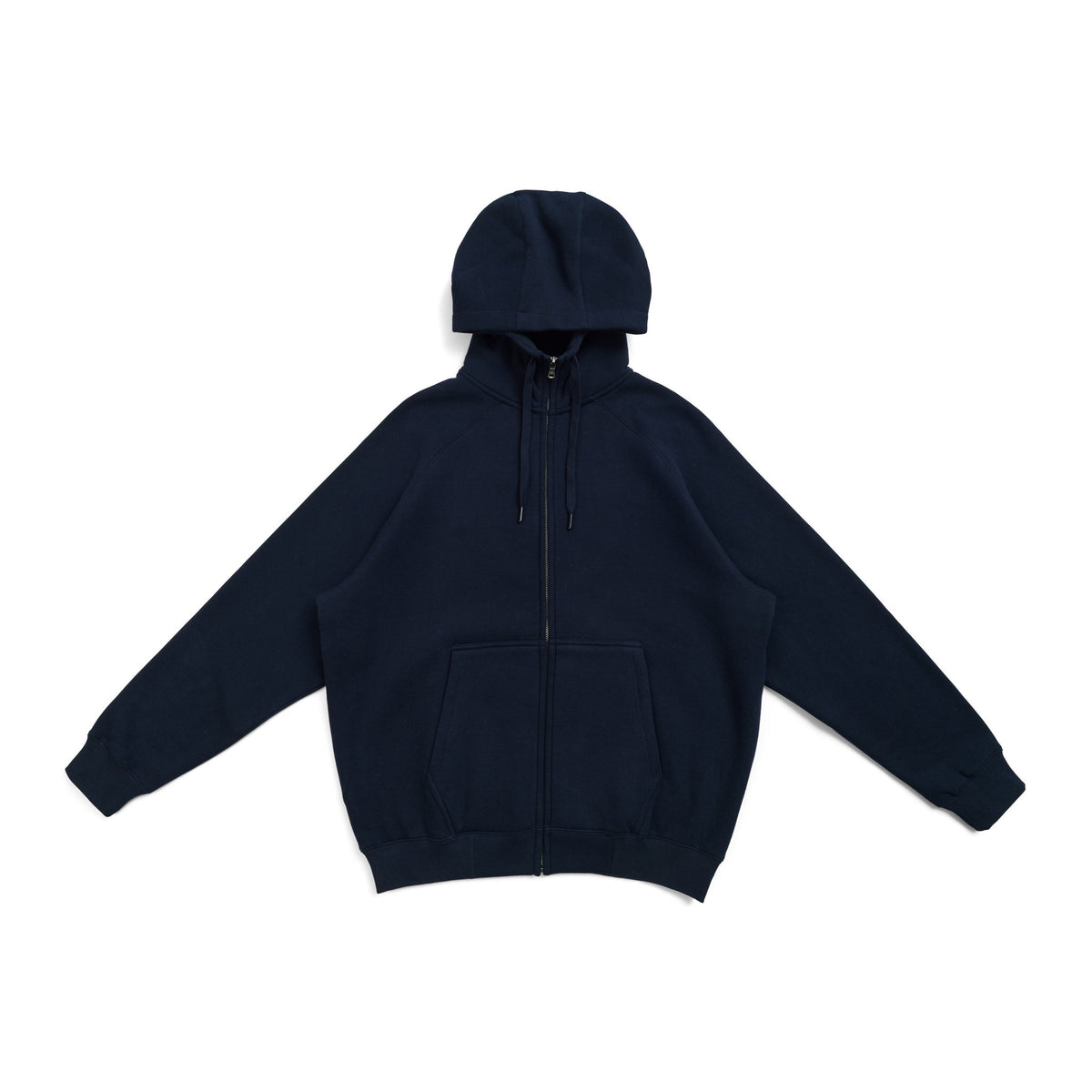 Mens' Cotton Care Kangaroo Pocket Zipper Hoodie - Navy Blue - Front