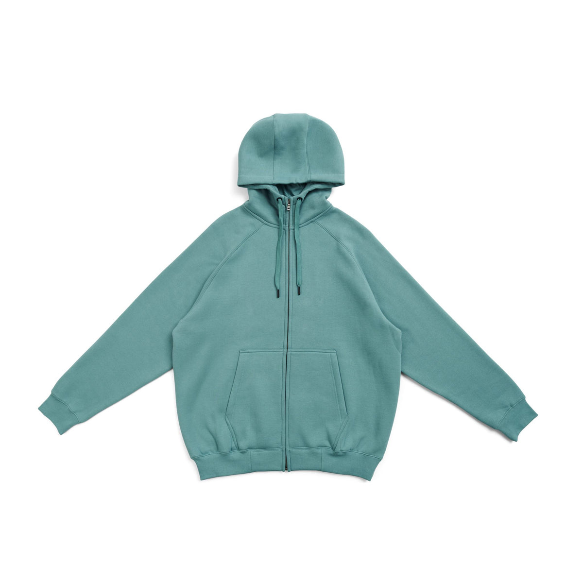 Mens' Cotton Care Kangaroo Pocket Zipper Hoodie - Slate Green - Front