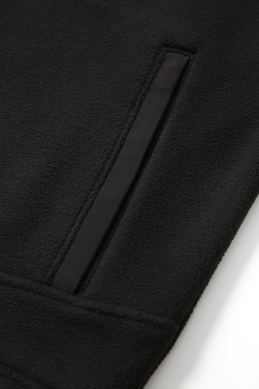 320gsm Men's / Unisex  Polar Fleece Half Zip Top - Black - View