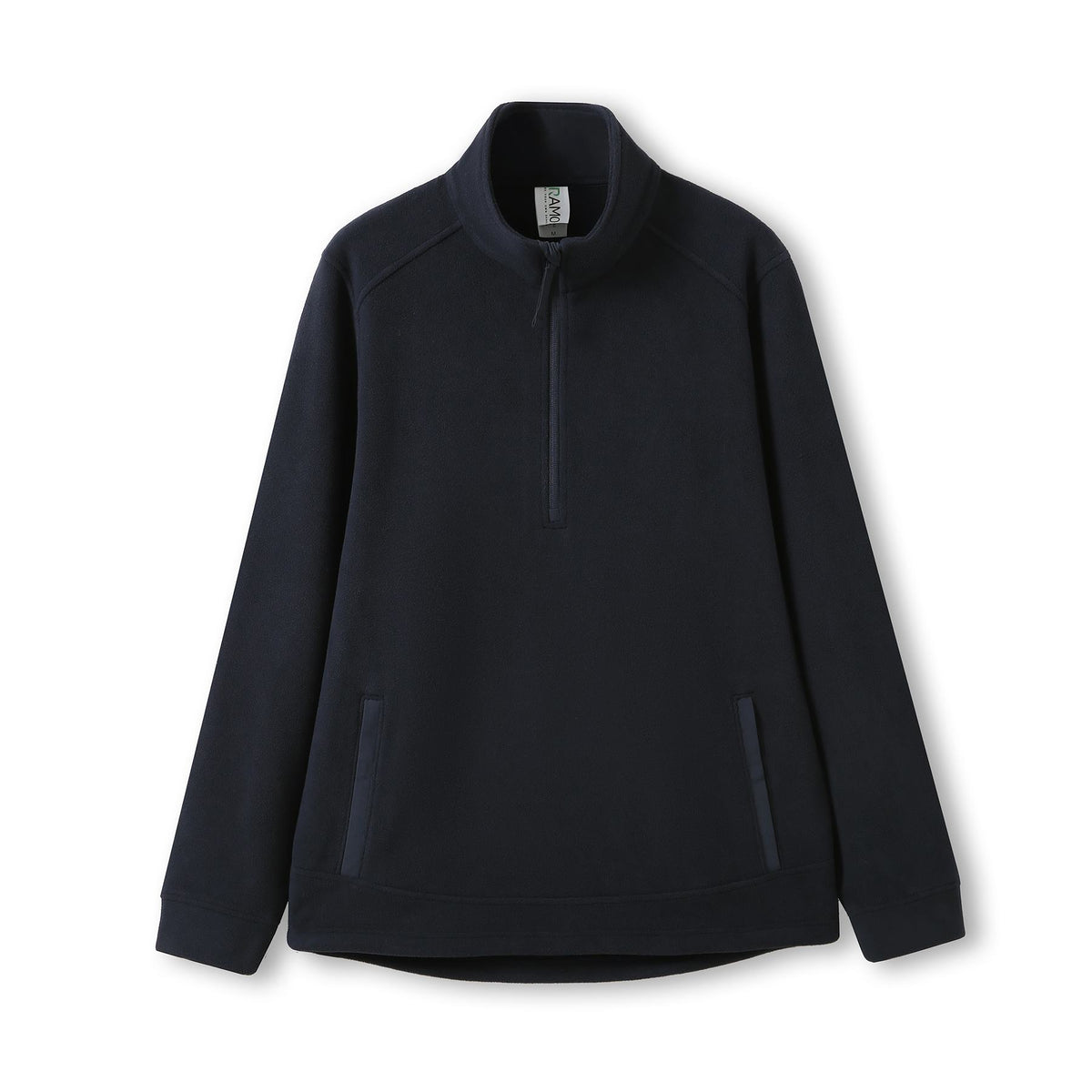 320gsm Men's / Unisex  Polar Fleece Half Zip Top - Navy Blue - Front