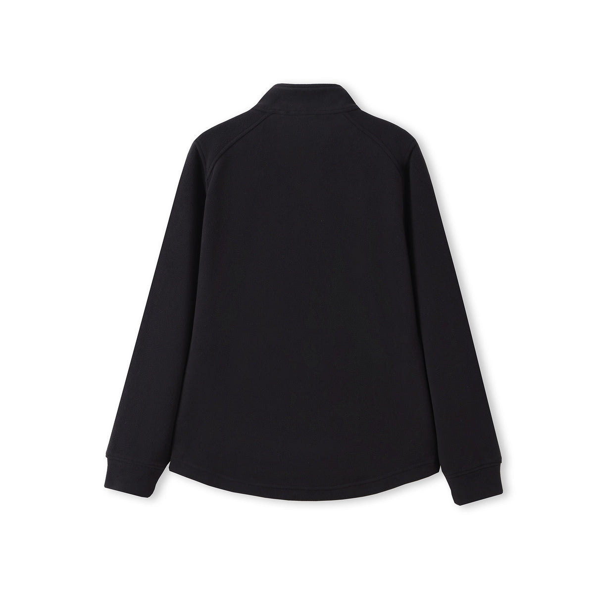 320gsm Women's  Polar Fleece Half Zip Top - Black - Back