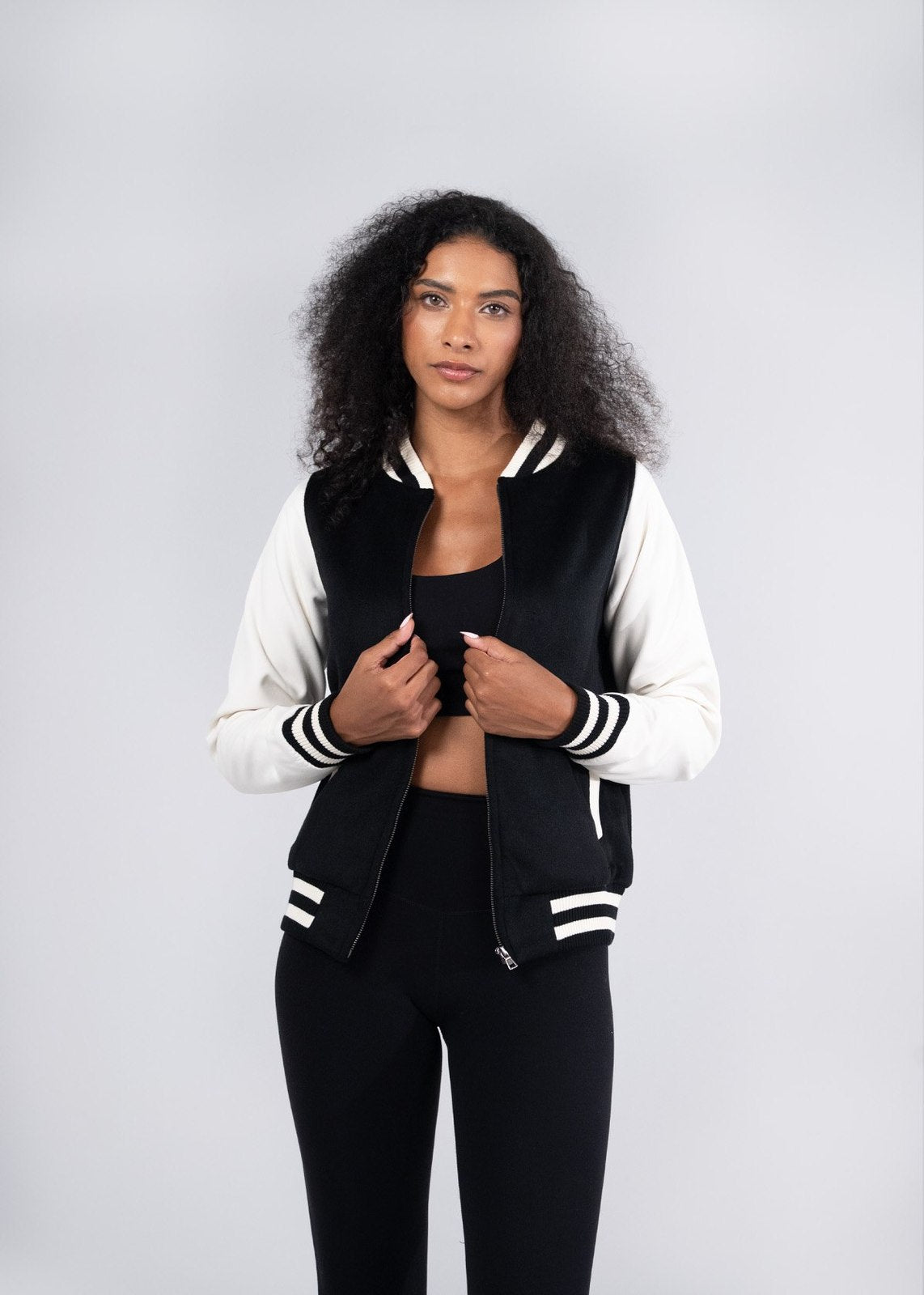 500gsm Women's/Junior Wool Blend Soft Shell Varsity Jacket - view