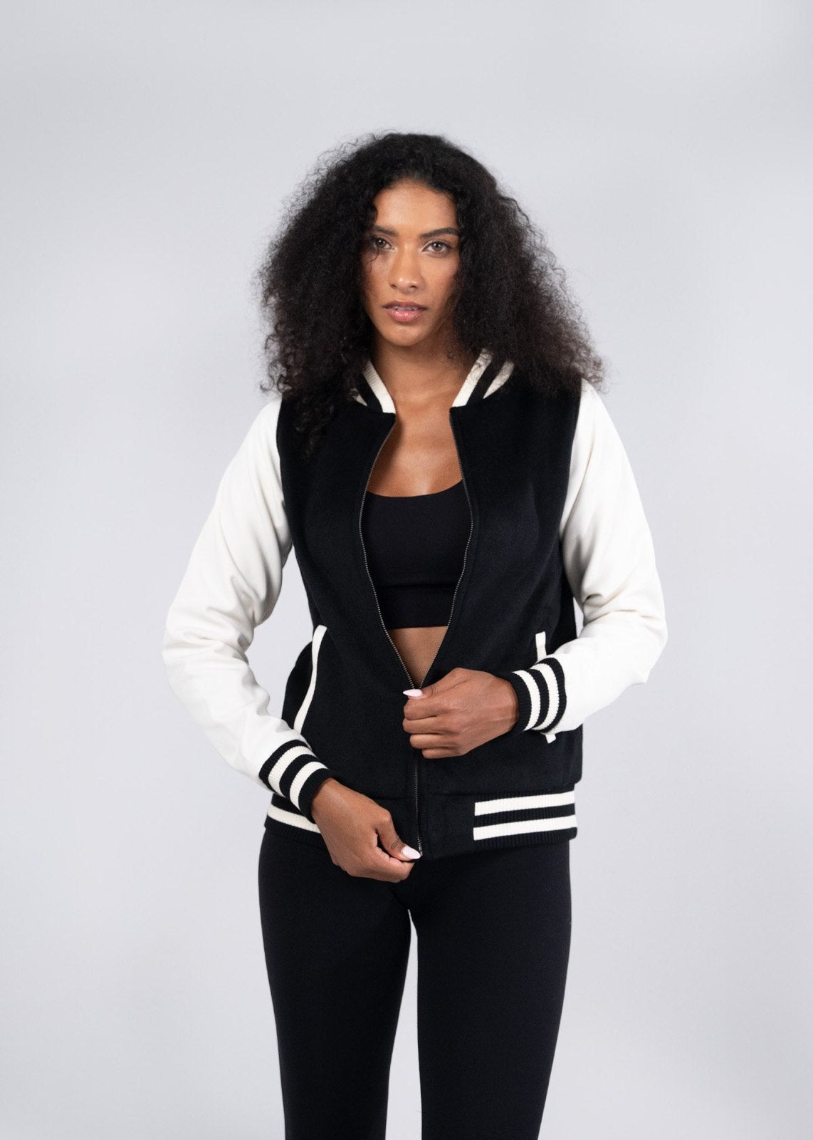 500gsm Women's/Junior Wool Blend Soft Shell Varsity Jacket - view