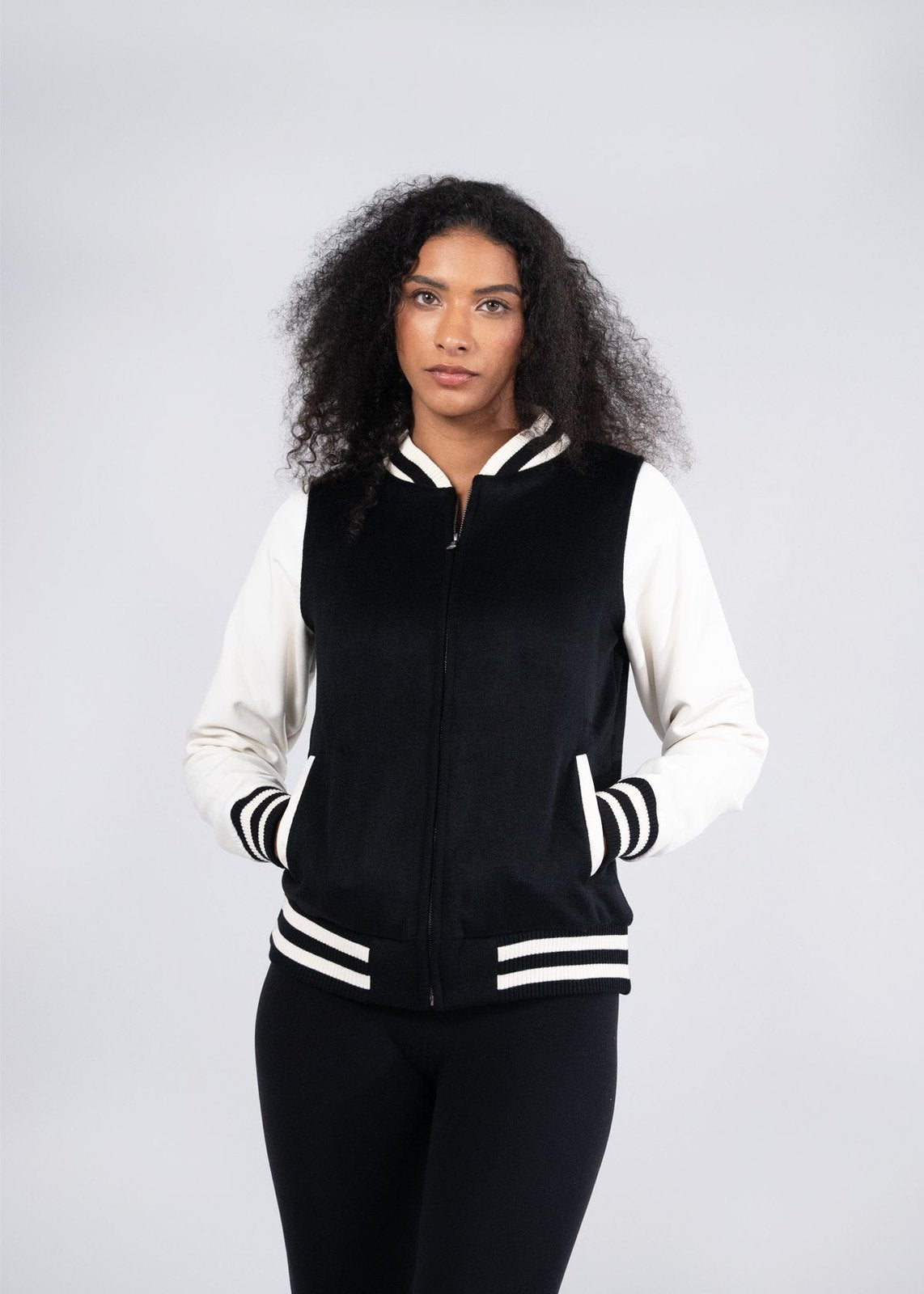 500gsm Women's/Junior Wool Blend Soft Shell Varsity Jacket - view