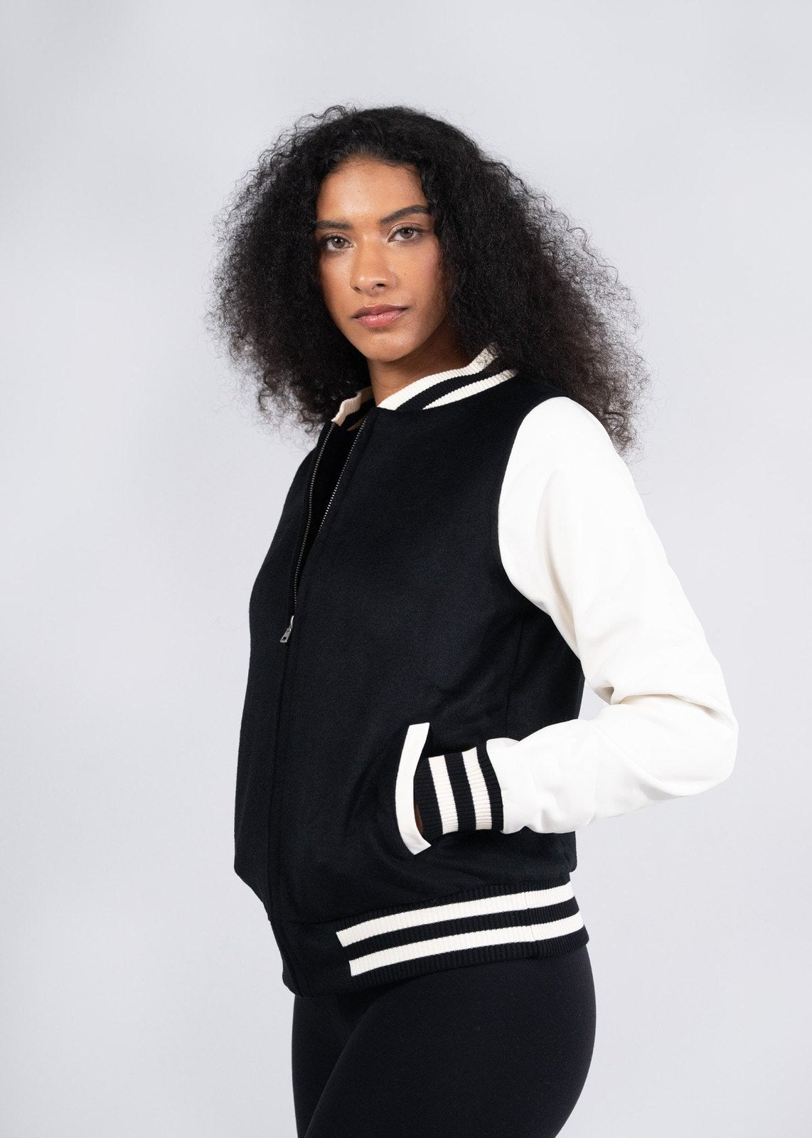 500gsm Women's/Junior Wool Blend Soft Shell Varsity Jacket - view