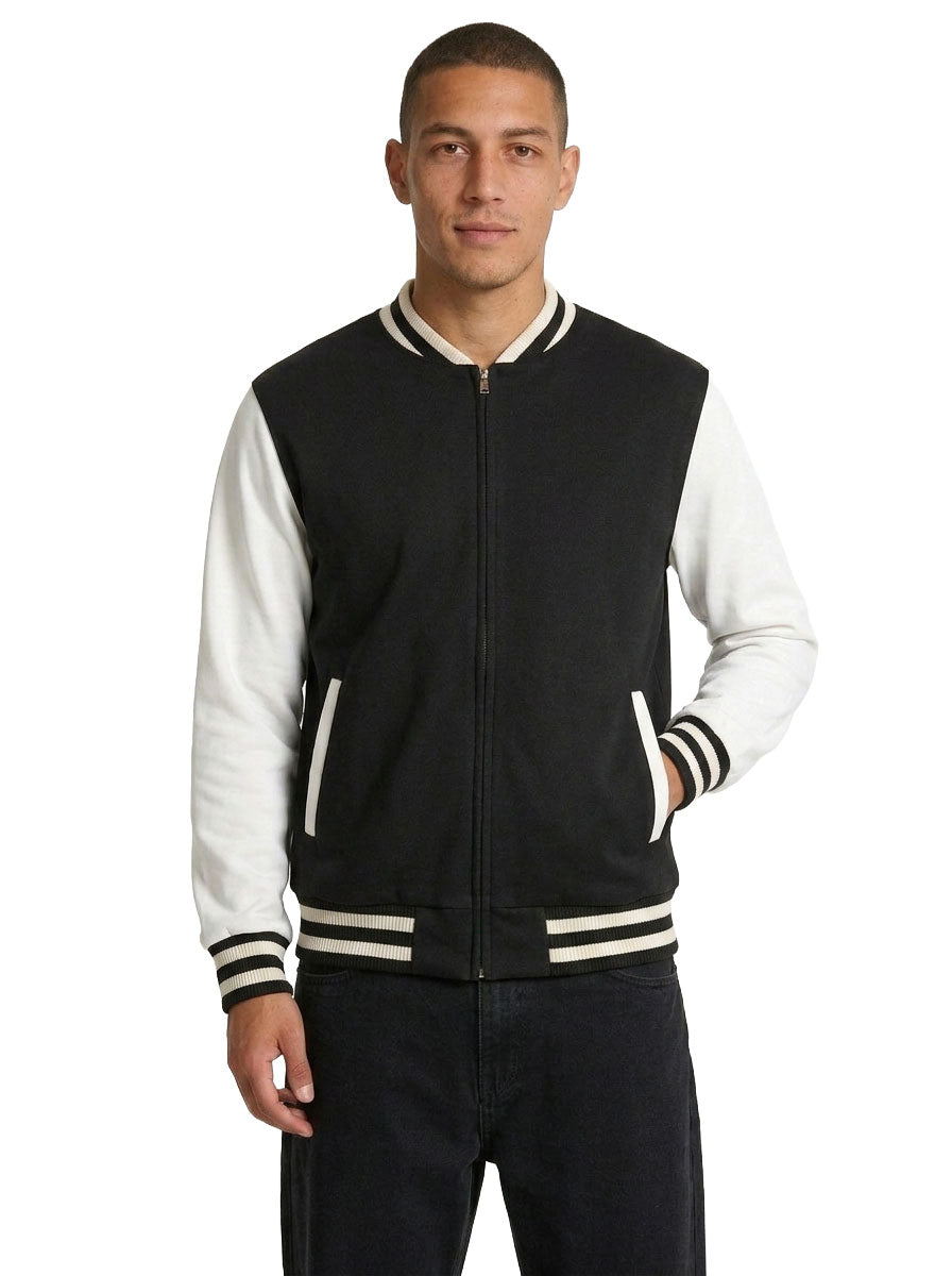 500gsm Men's/Unisex Wool Blend Soft Shell Varsity Jacket - view