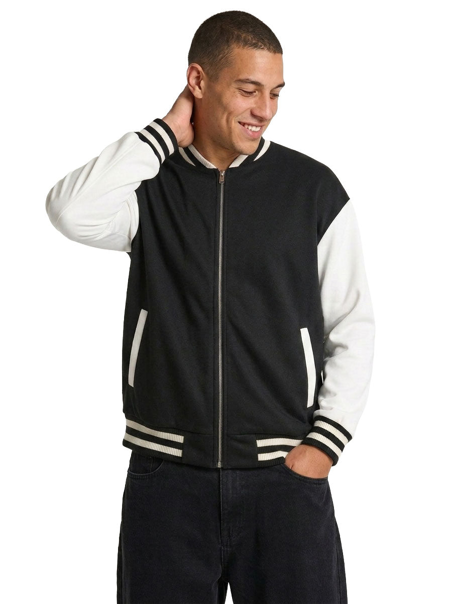 500gsm Men's/Unisex Wool Blend Soft Shell Varsity Jacket - view