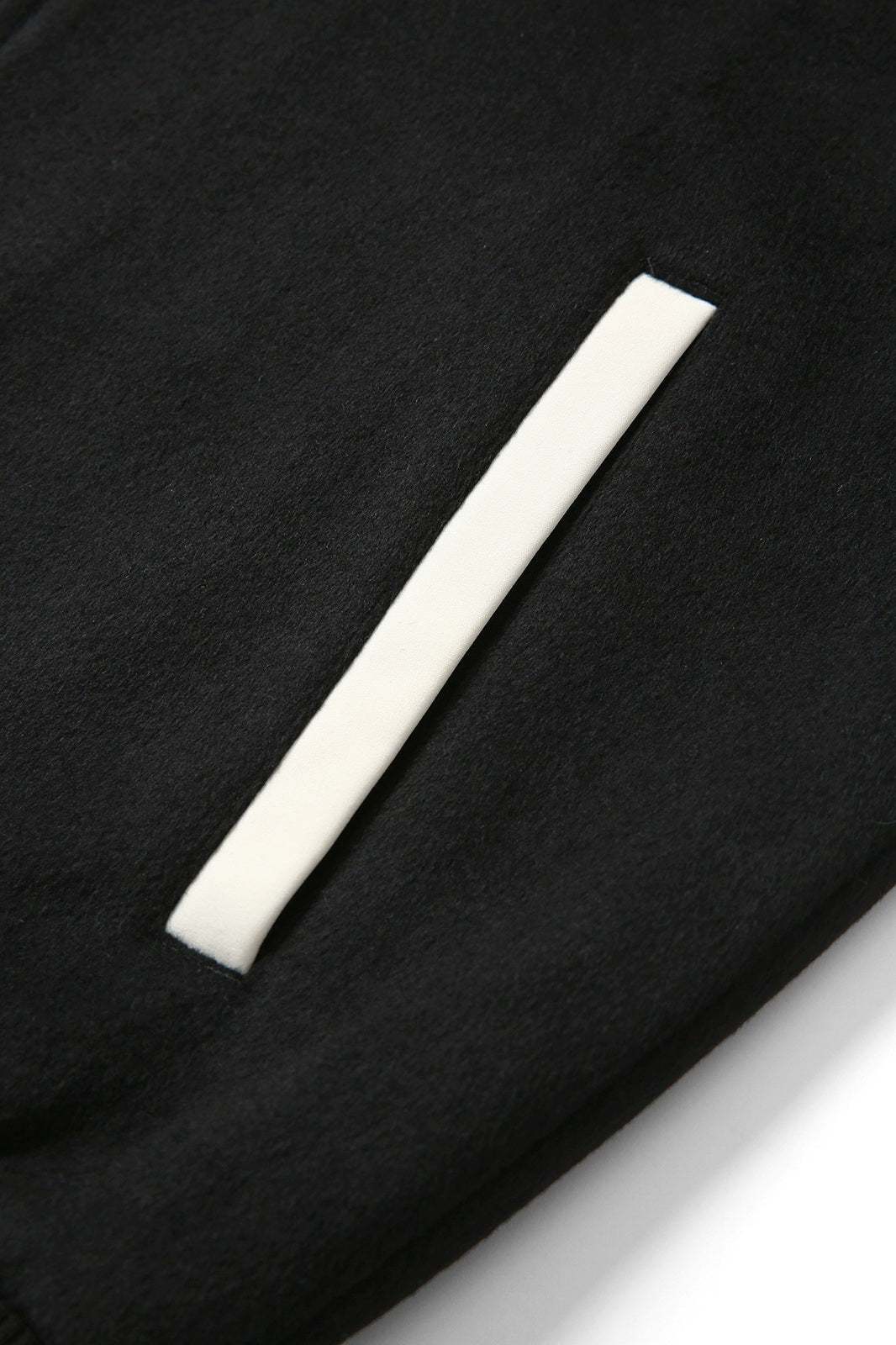 500gsm Men's/Unisex Wool Blend Soft Shell Varsity Jacket - Black/White - View