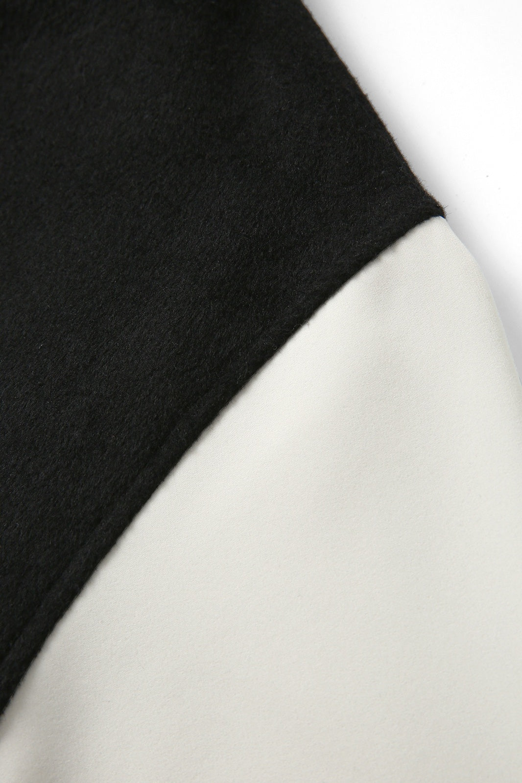 500gsm Men's/Unisex Wool Blend Soft Shell Varsity Jacket - Black/White - View
