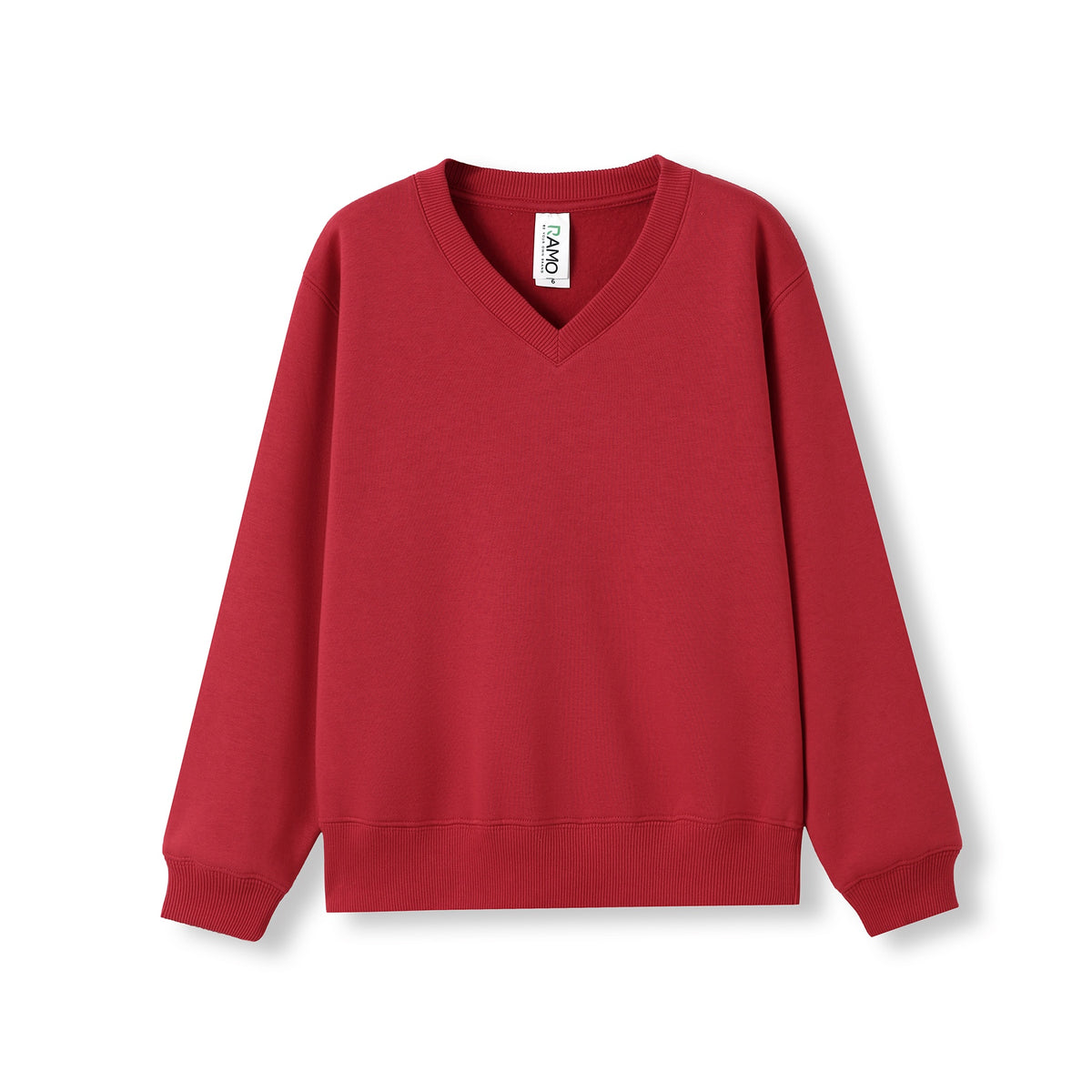 Kids v-neck Fleece - Red - Front