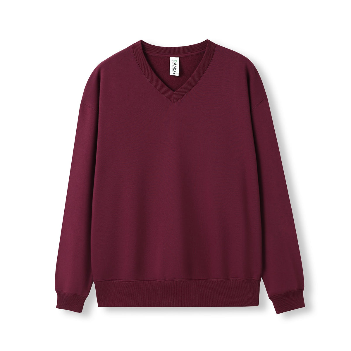 Men's/Unisex V-neck Fleece - Maroon - Front