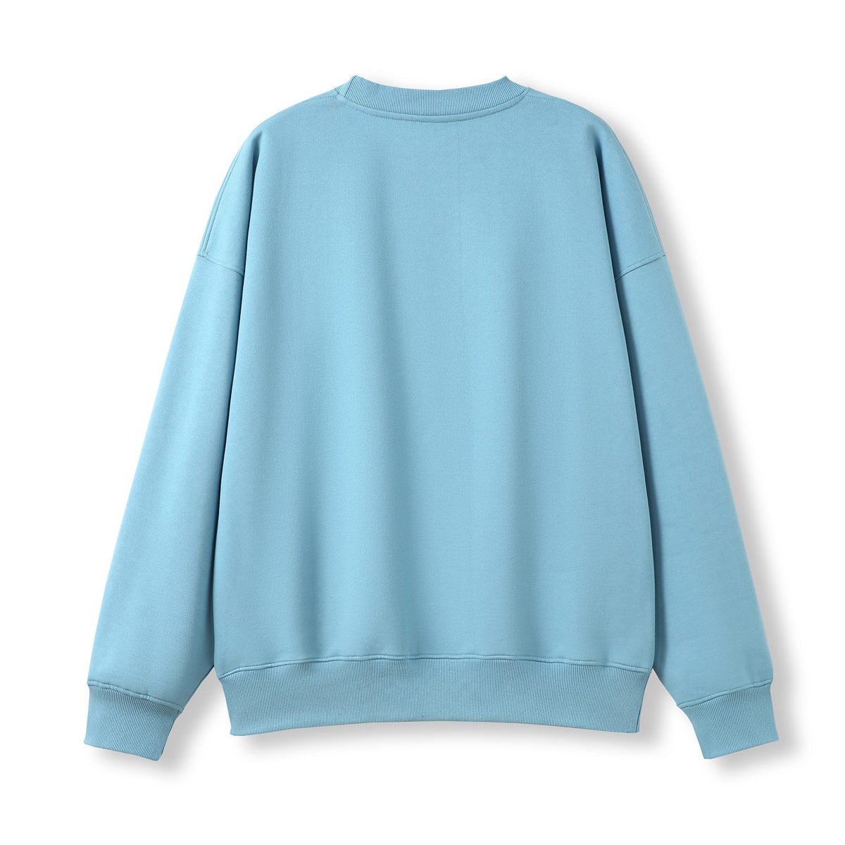 Adult's Easy Fit Oversize Crew Neck Fleece - Earth Blue - Back