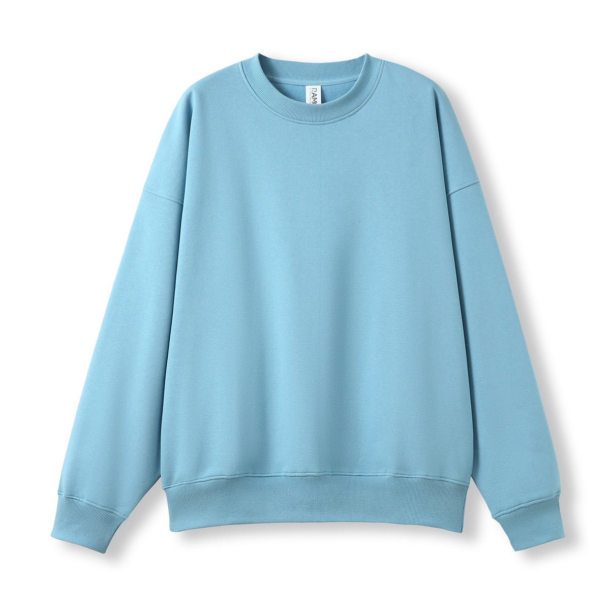 Adult's Easy Fit Oversize Crew Neck Fleece - Earth Blue - Front