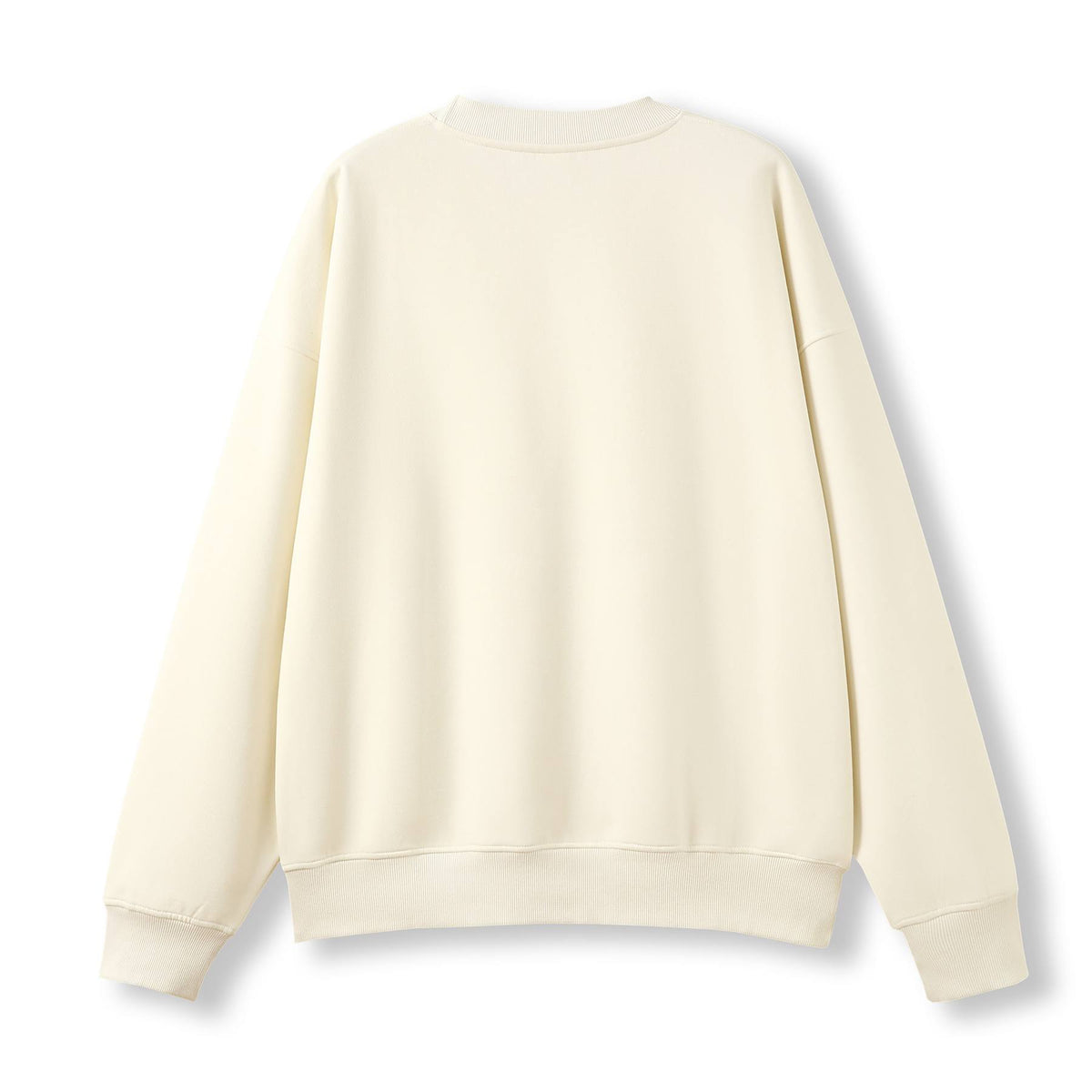 Adult's Easy Fit Oversize Crew Neck Fleece - Off White - Back