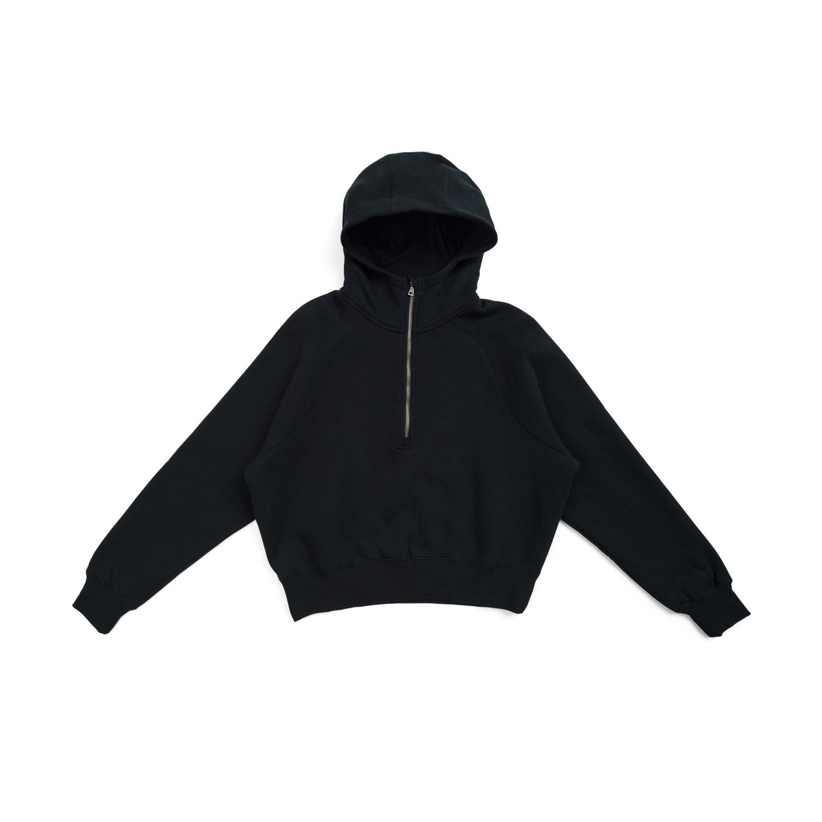 Womens/Girls Cotton Care Half-Zip - Black - Front