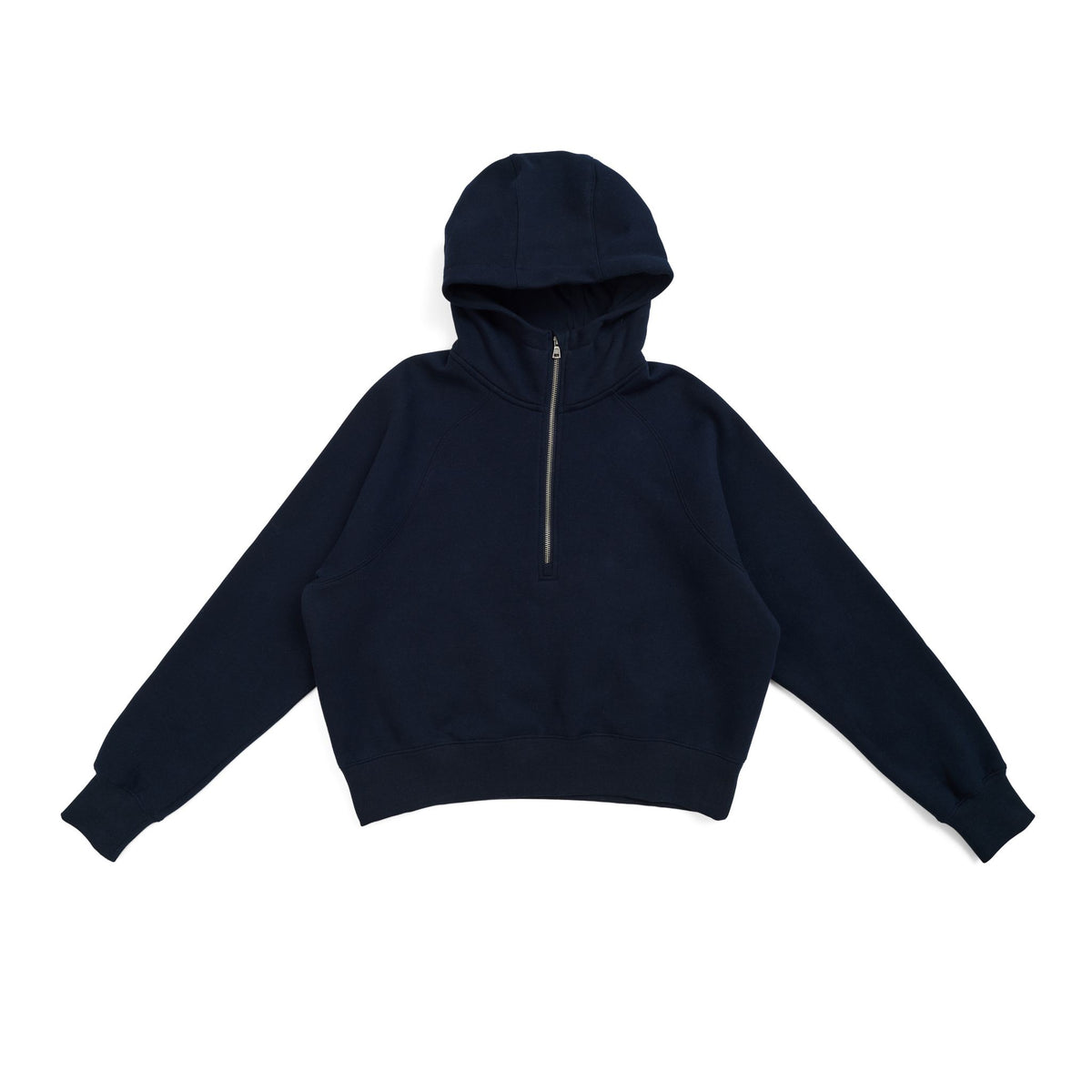 Womens/Girls Cotton Care Half-Zip - Navy Blue - Front