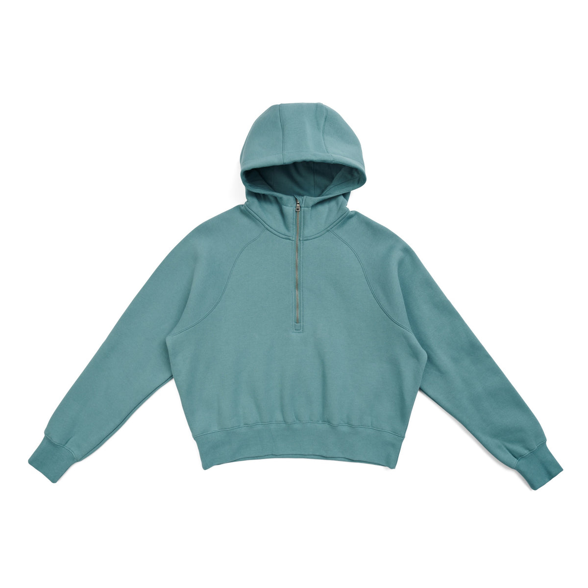 Womens/Girls Cotton Care Half-Zip - Slate Green - Front
