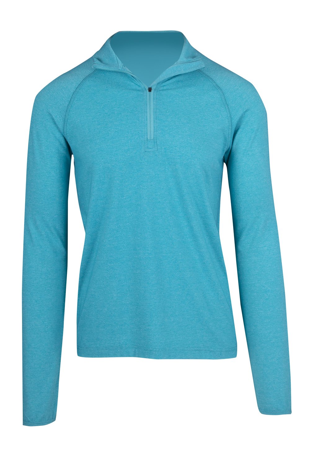 Mens Greatness Half Zip Mock Neck - Jade Heather - Front