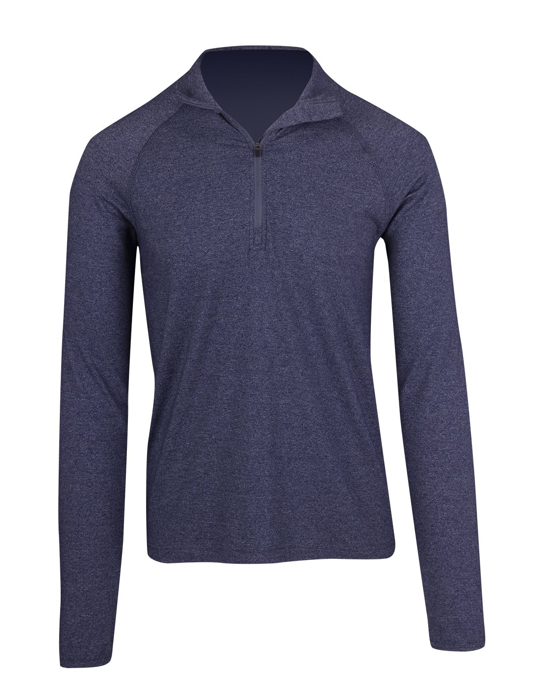 Mens Greatness Half Zip Mock Neck - Navy Heather - Front