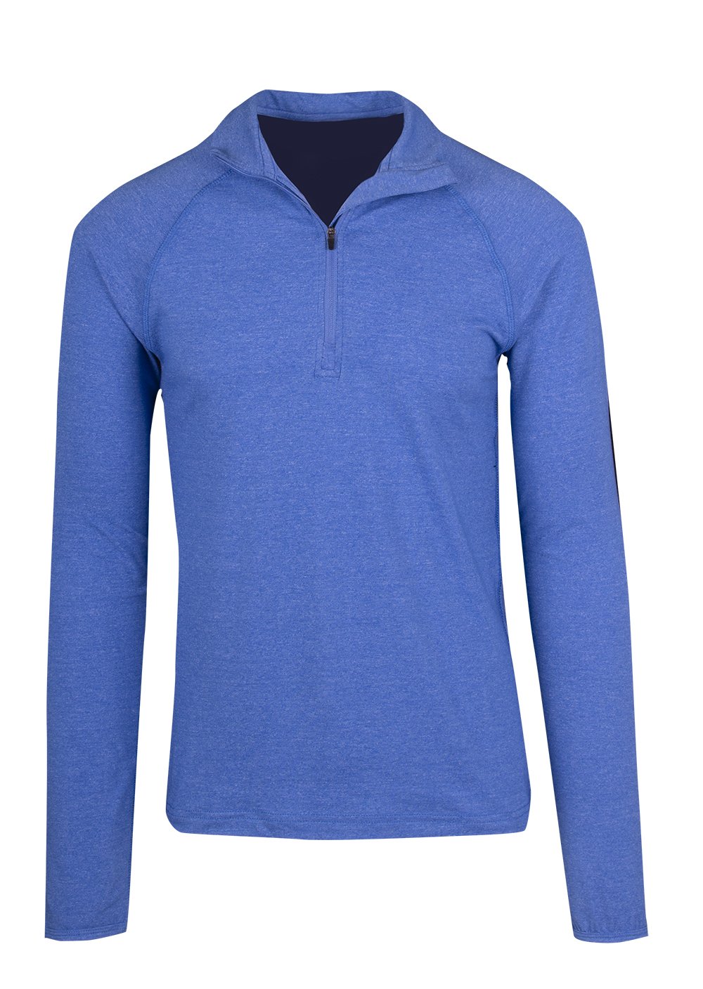 Mens Greatness Half Zip Mock Neck - Royal Heather - Front
