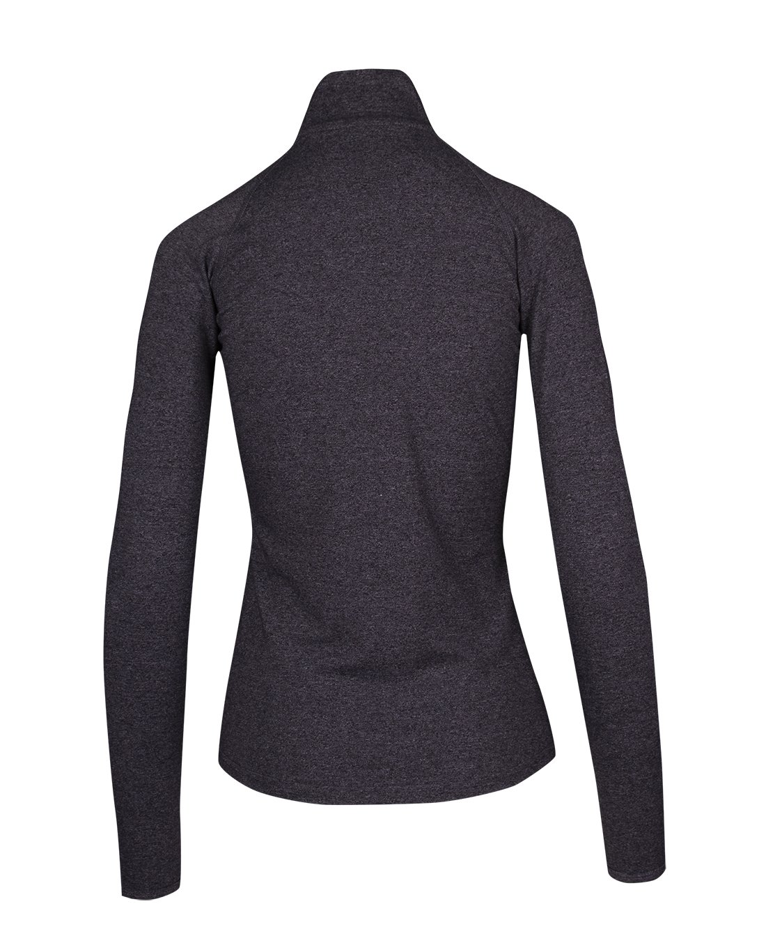 Womens Greatness Half Zip Mock Neck - Dark Heather - Back
