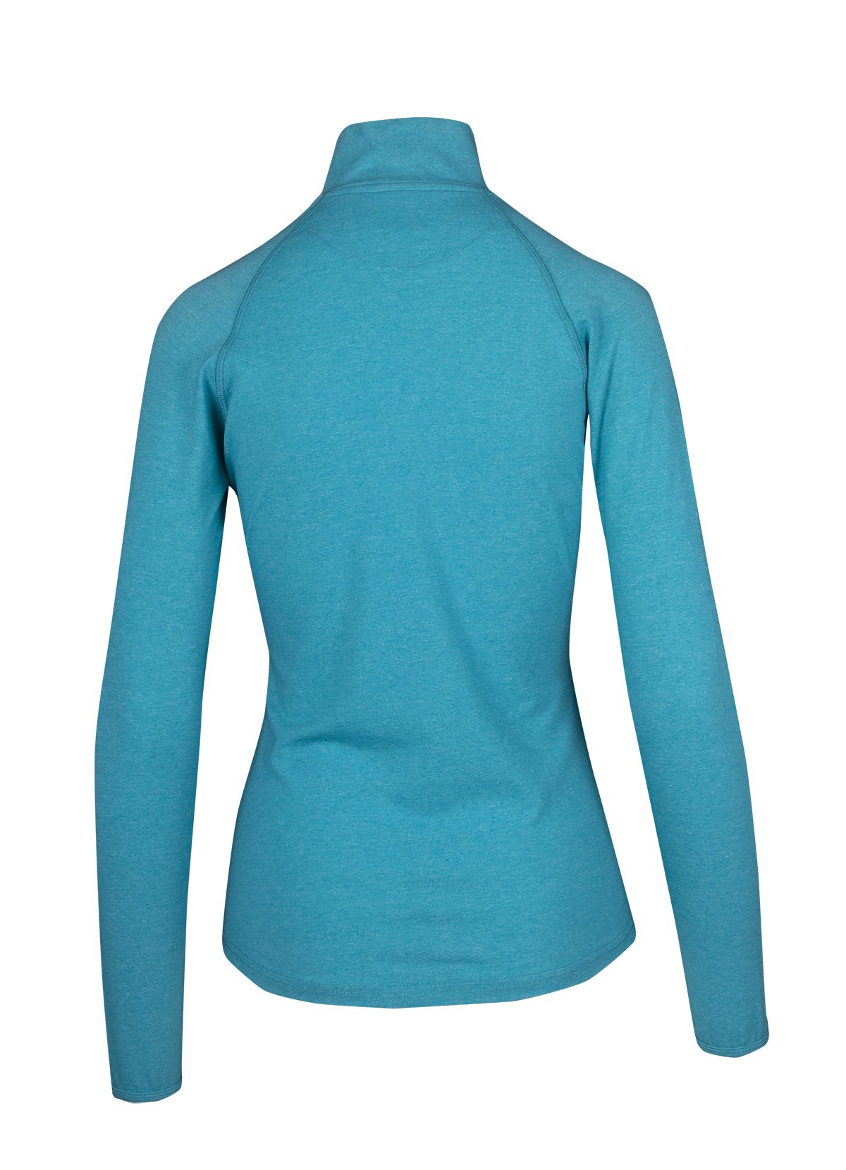 Womens Greatness Half Zip Mock Neck - Jade Heather - Back