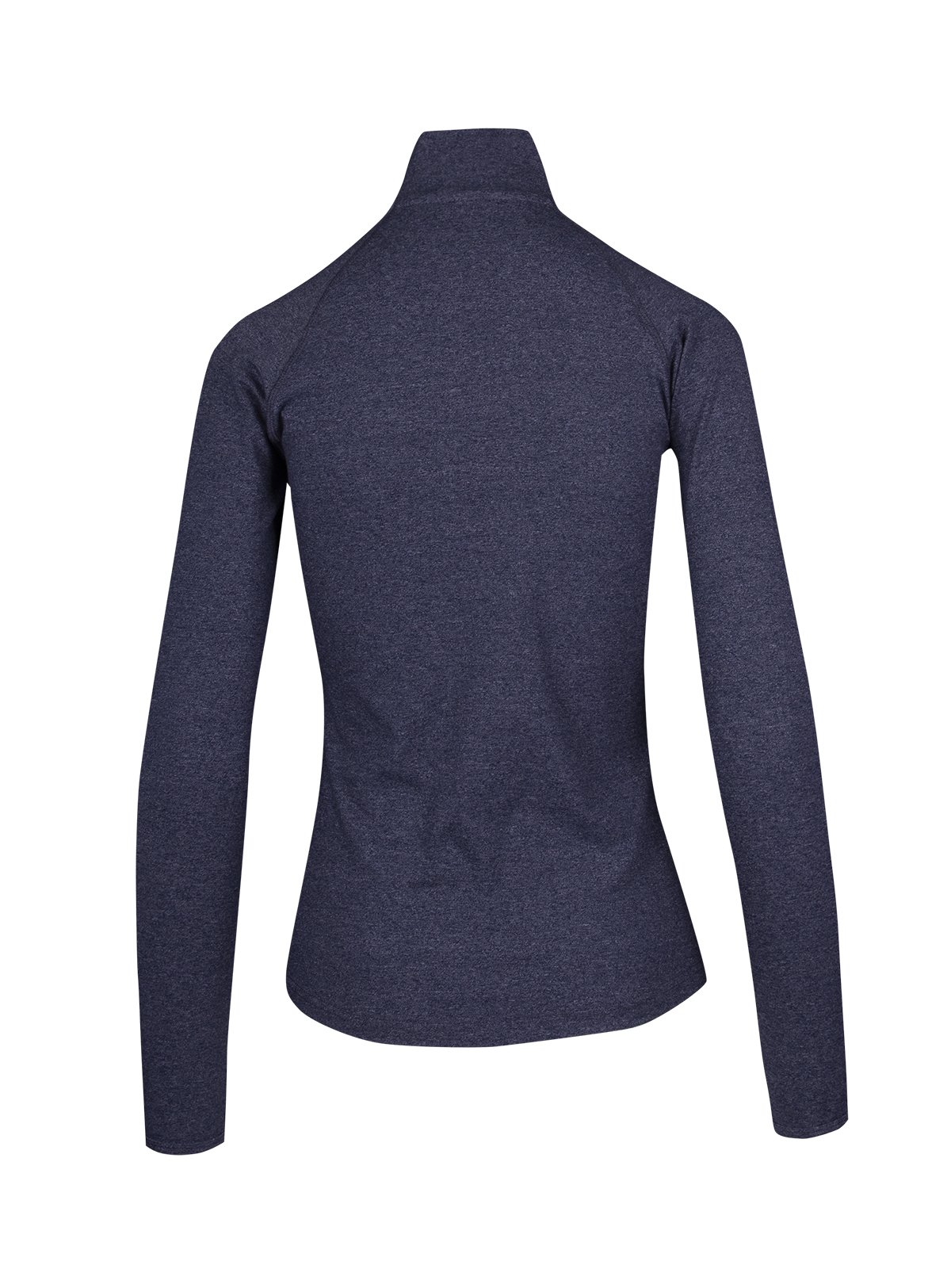 Womens Greatness Half Zip Mock Neck - Navy Heather - Back