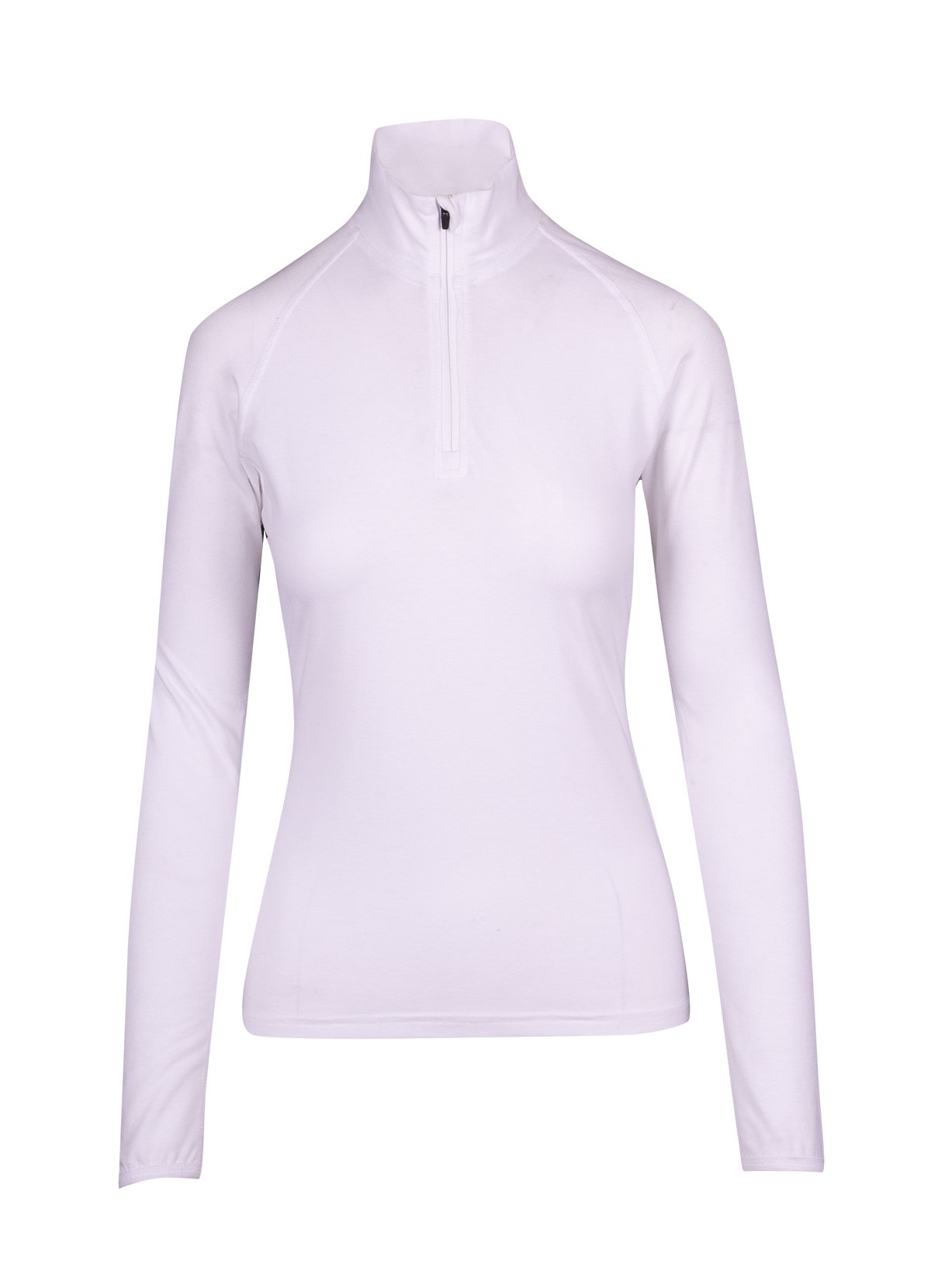 Womens Greatness Half Zip Mock Neck - White - Front