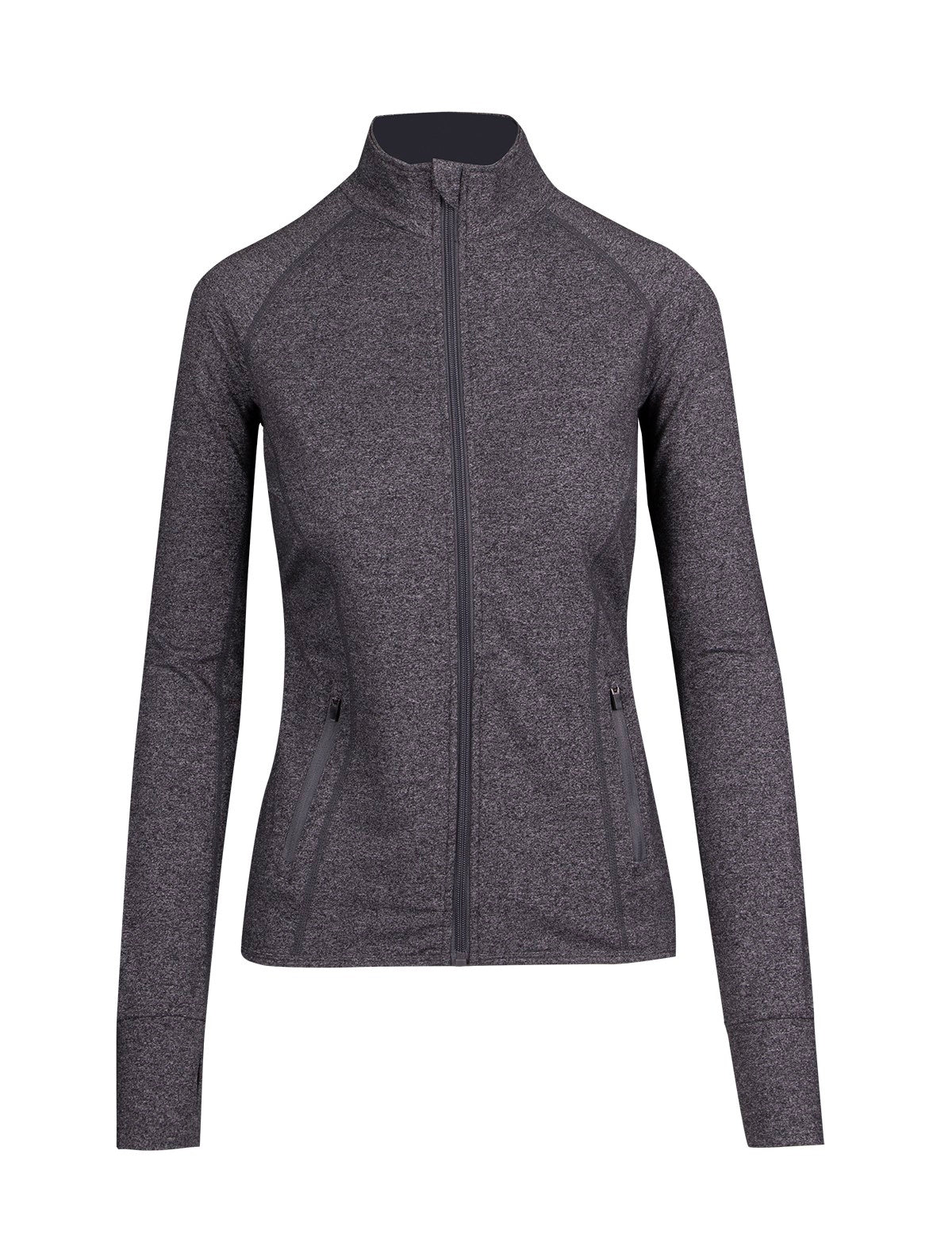 Womens Greatness Heather Jacket - Dark Heather - Front
