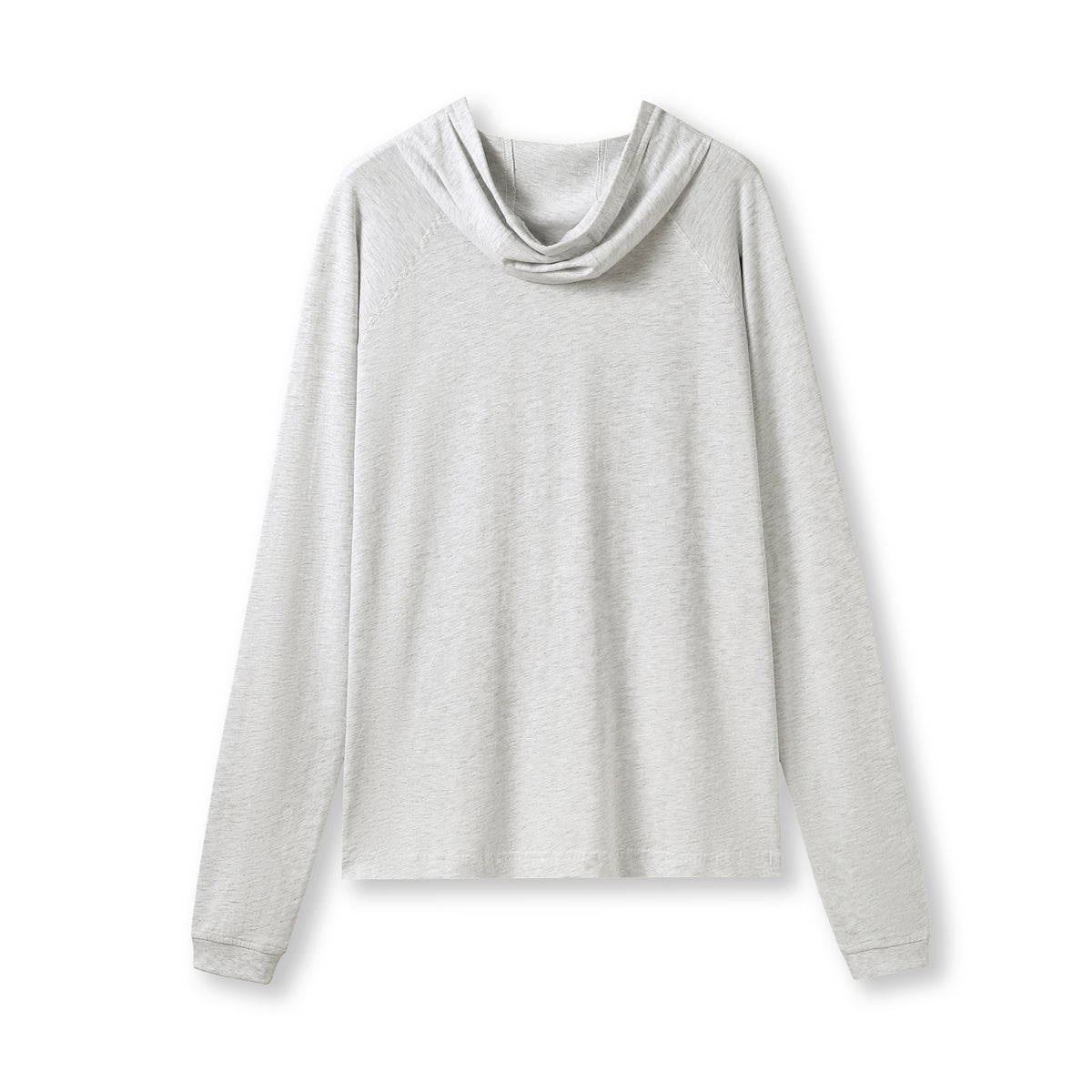 Men's / Unisex FUSION T-shirt Hoodie - White Marl - Back