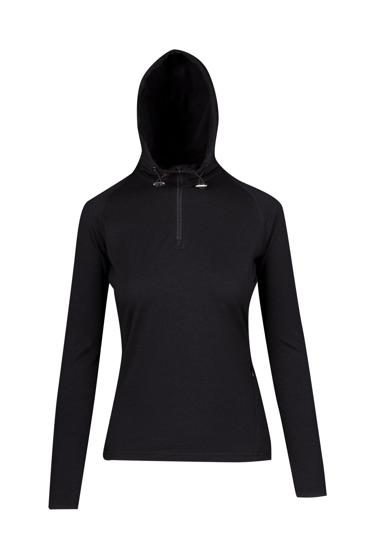 Women's Greatness Half-Hood Top - Black - Front