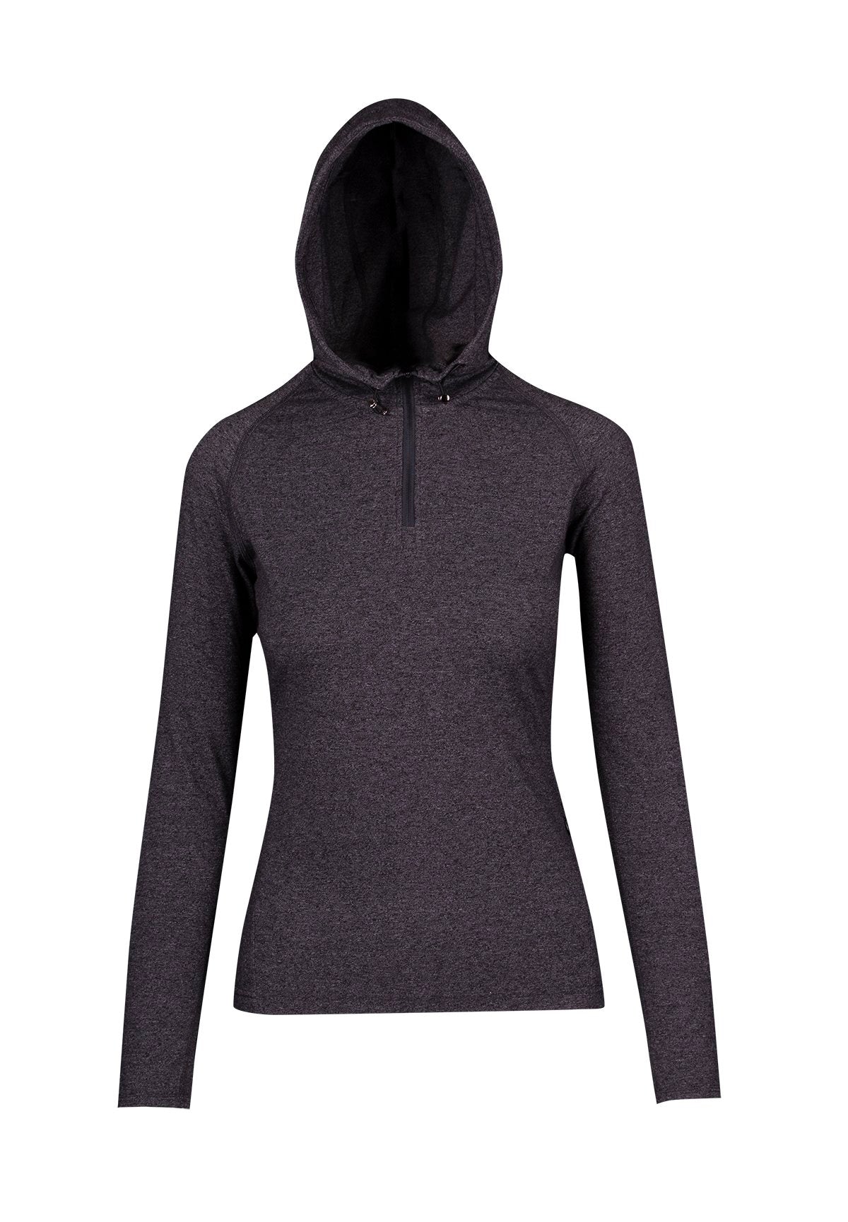 Women's Greatness Half-Hood Top - Dark Heather - Front