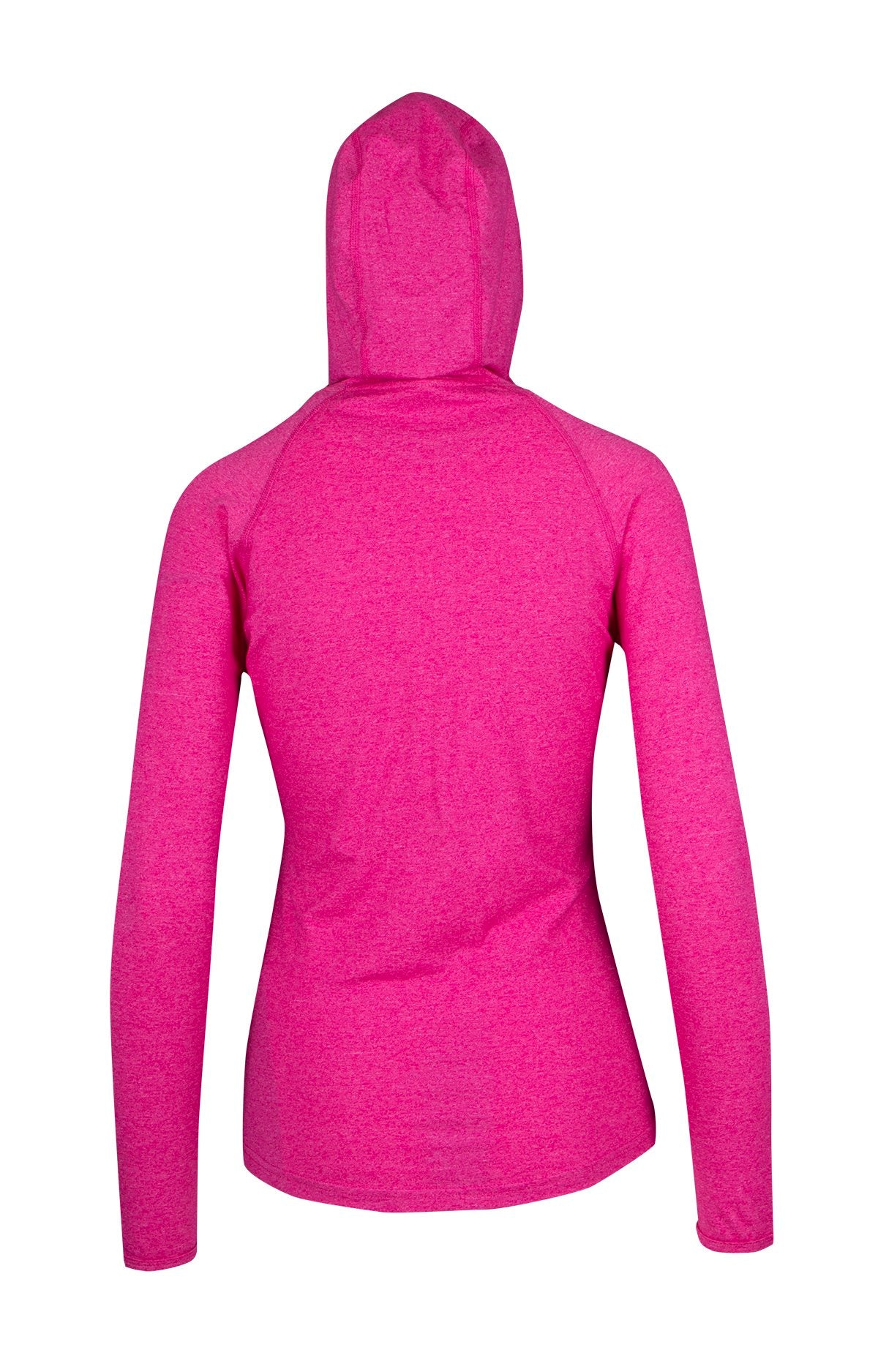 Women's Greatness Half-Hood Top - Hot Pink Heather - Back