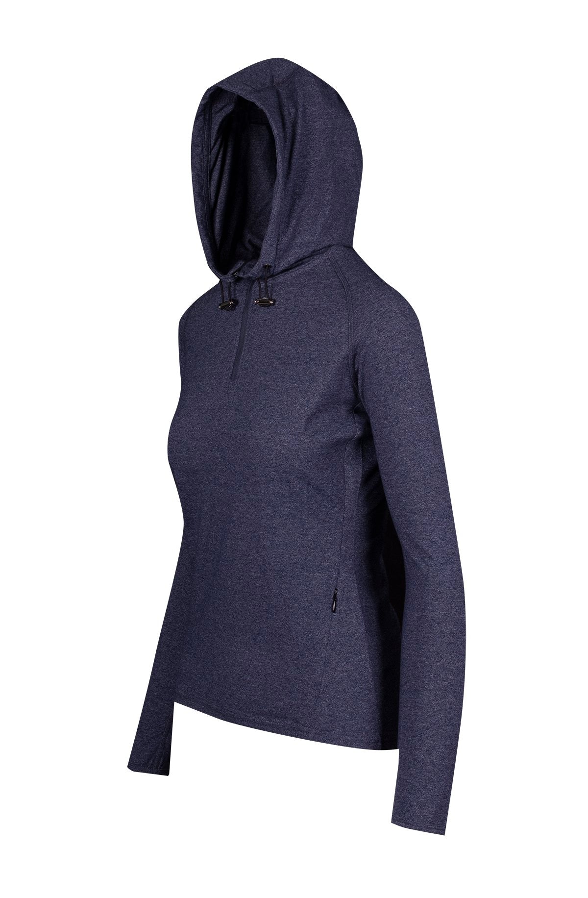 Women's Greatness Half-Hood Top - Navy Heather - Side