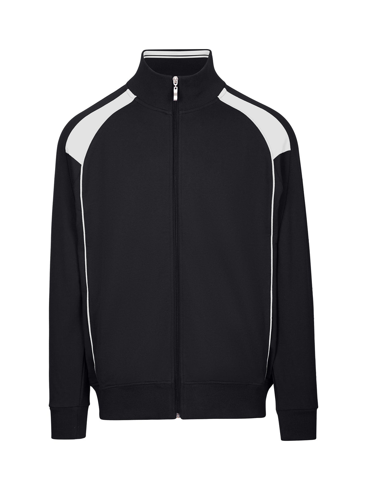 Mens' Unbrushed Contrast Jacket - Black/White - Front