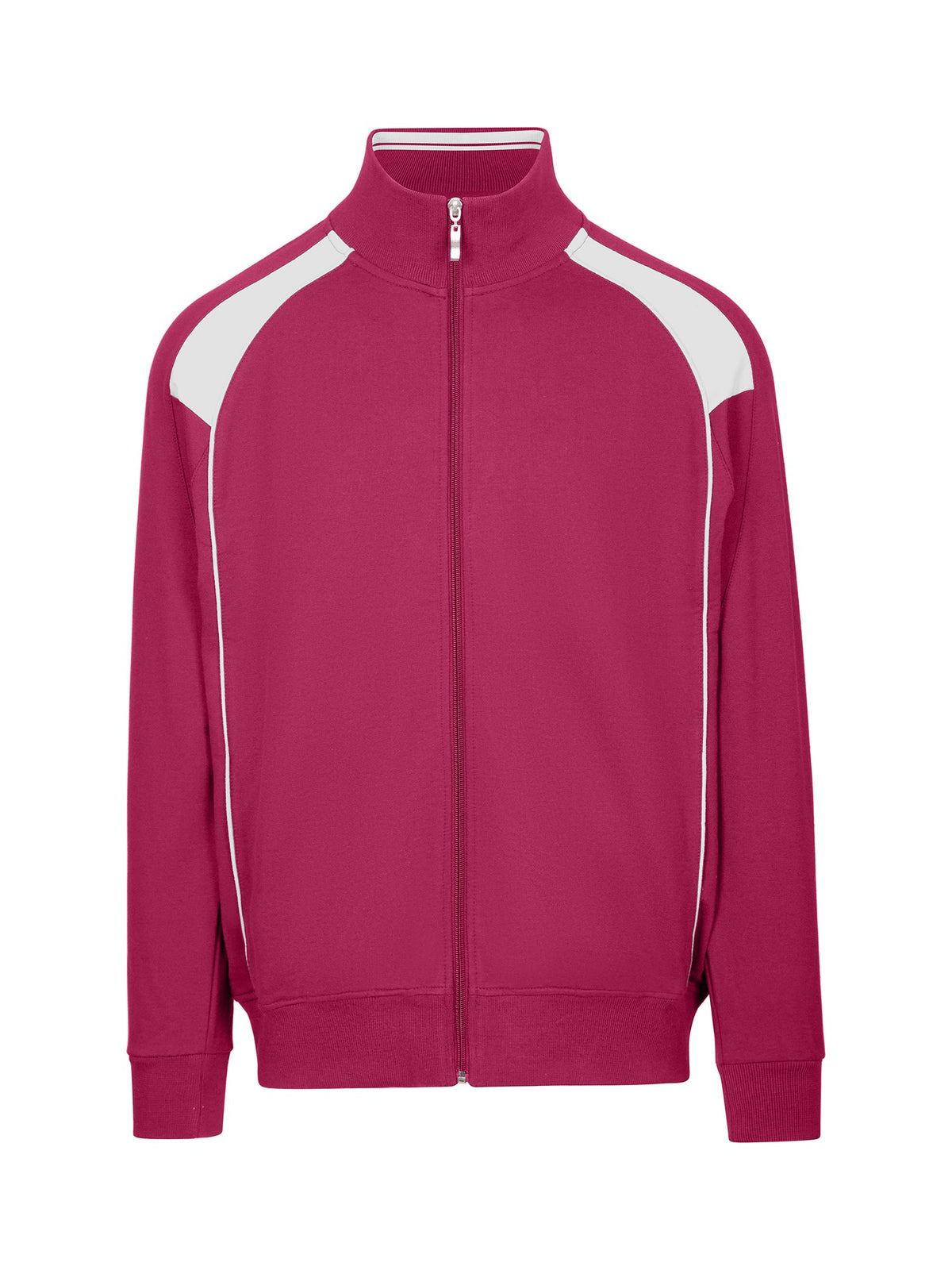 Mens' Unbrushed Contrast Jacket - Burgundy/White - Front